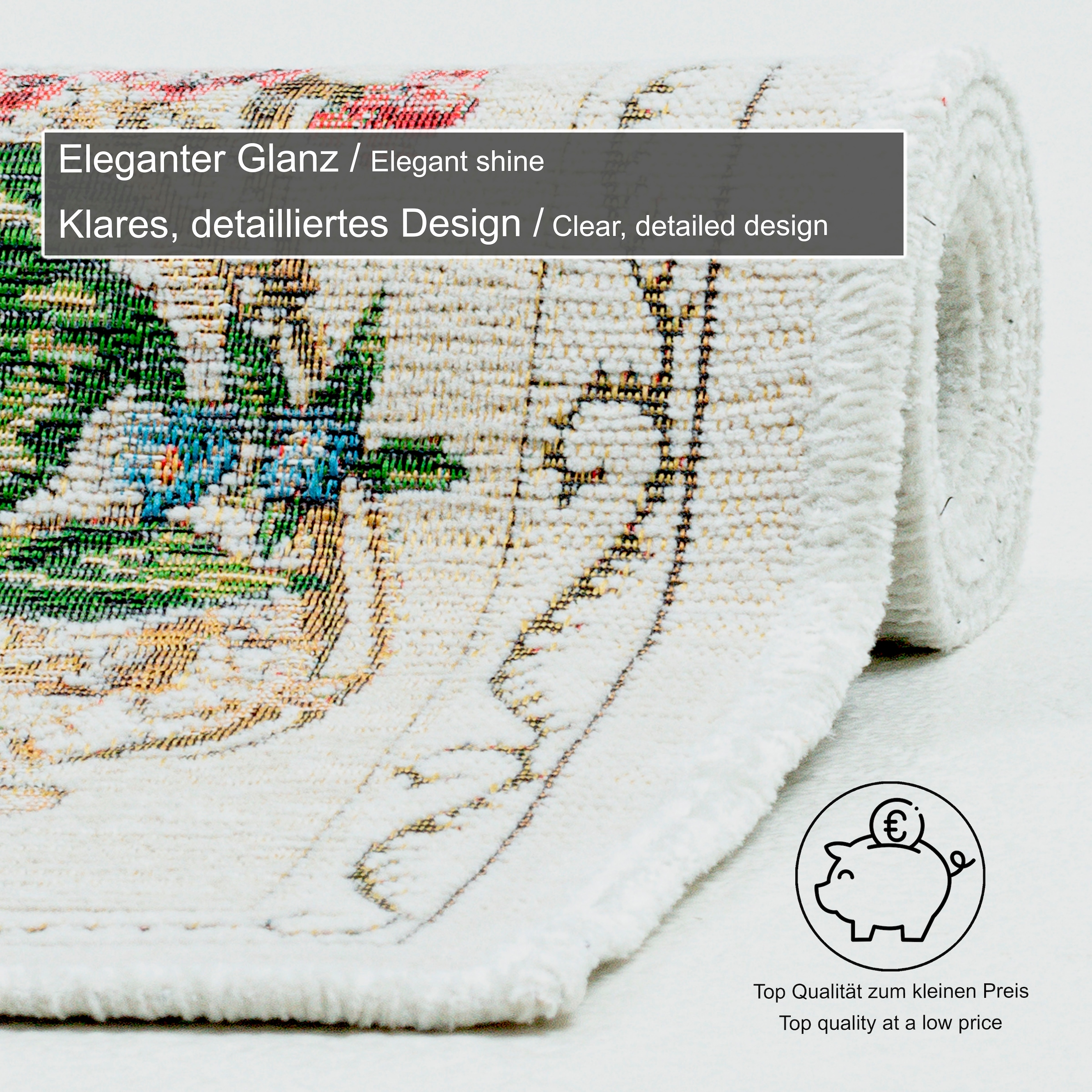 THEKO Bettumrandung »Flomi Floral«, (3 tlg.), Bettvorleger, Läufer-Set für das Schlafzimmer, gewebt, Blumen Design