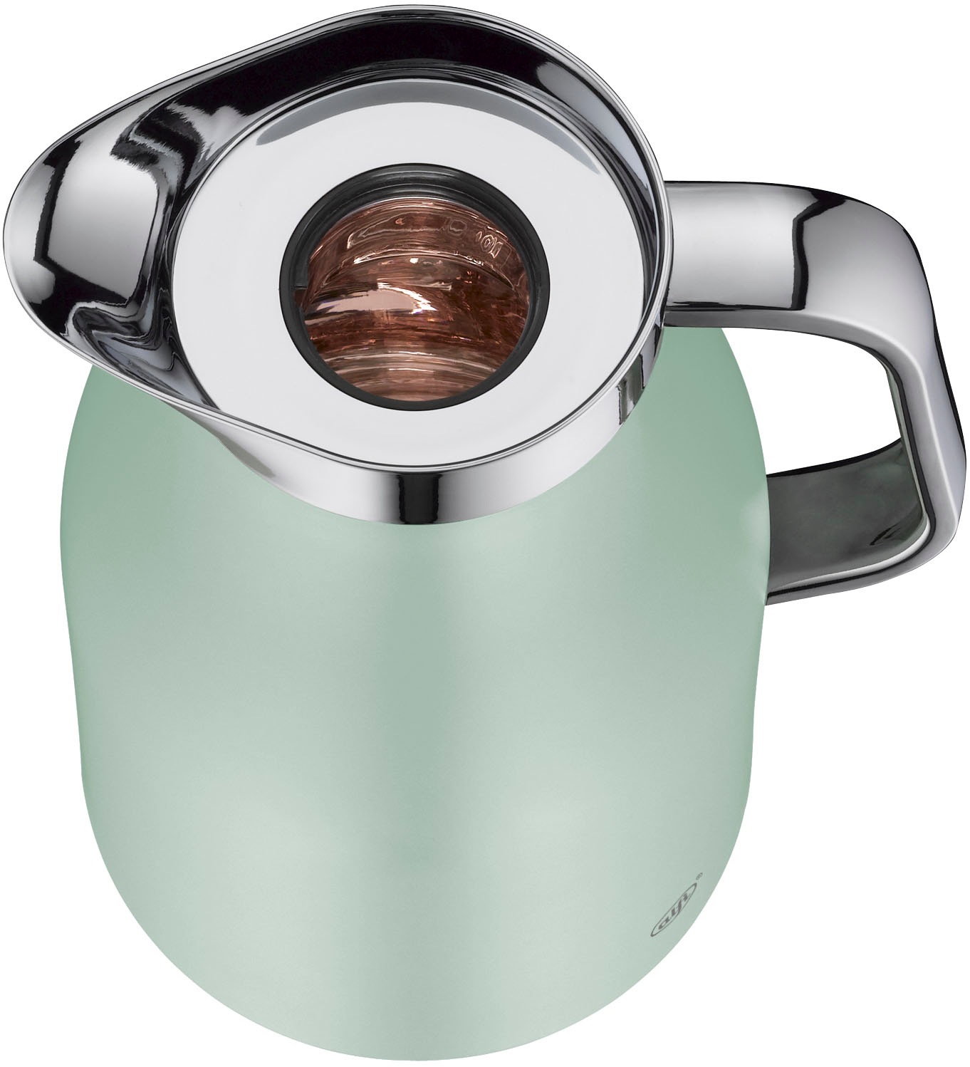 Alfi Isolierkanne »SKYLINE, mit Hartglaseinsatz und ergonomischem Griff«, 1 l, (1 St.), 12h heiß & 24h kalt, Drehverschluss mit bequemem Druckknopf