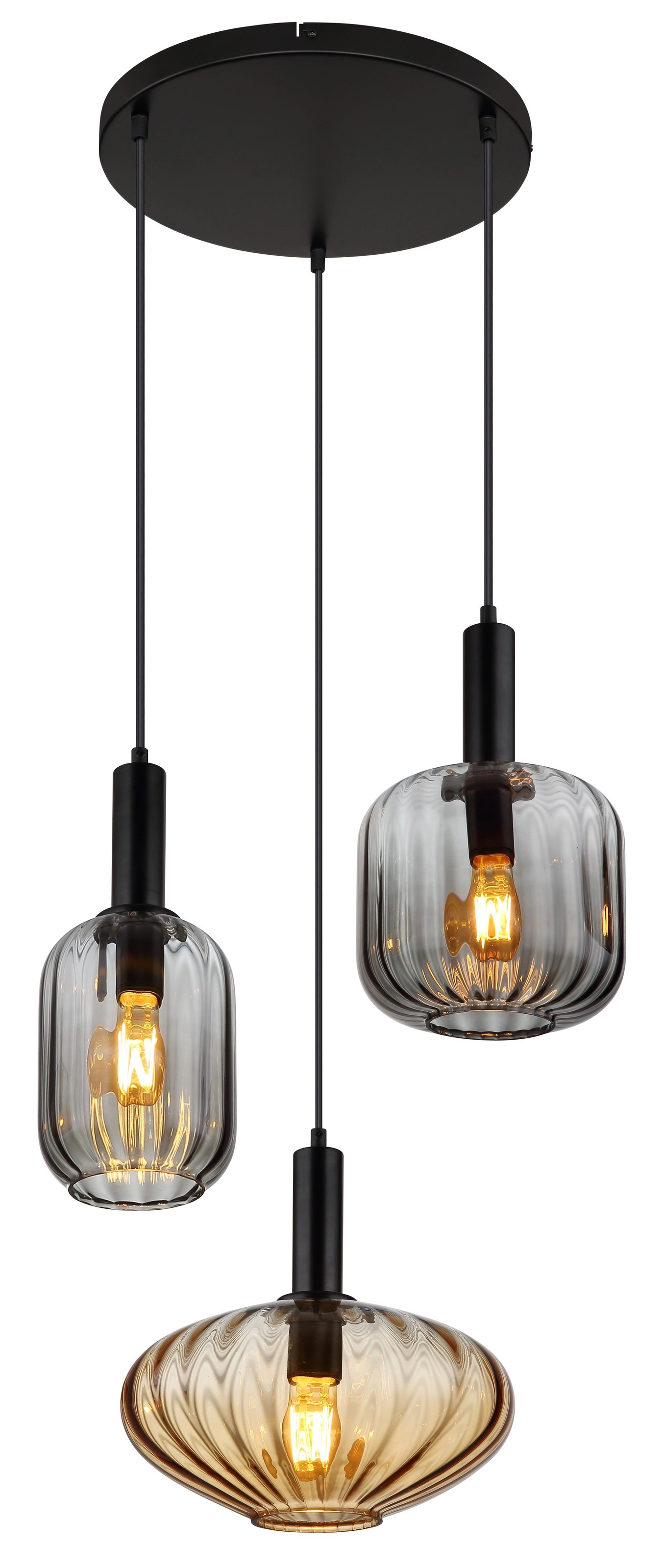 GLOBO LIGHTING Hängeleuchte »VALLETTA«, Leuchtmittel E27 | ohne Leuchtmittel, unterschiedliche Glasformen