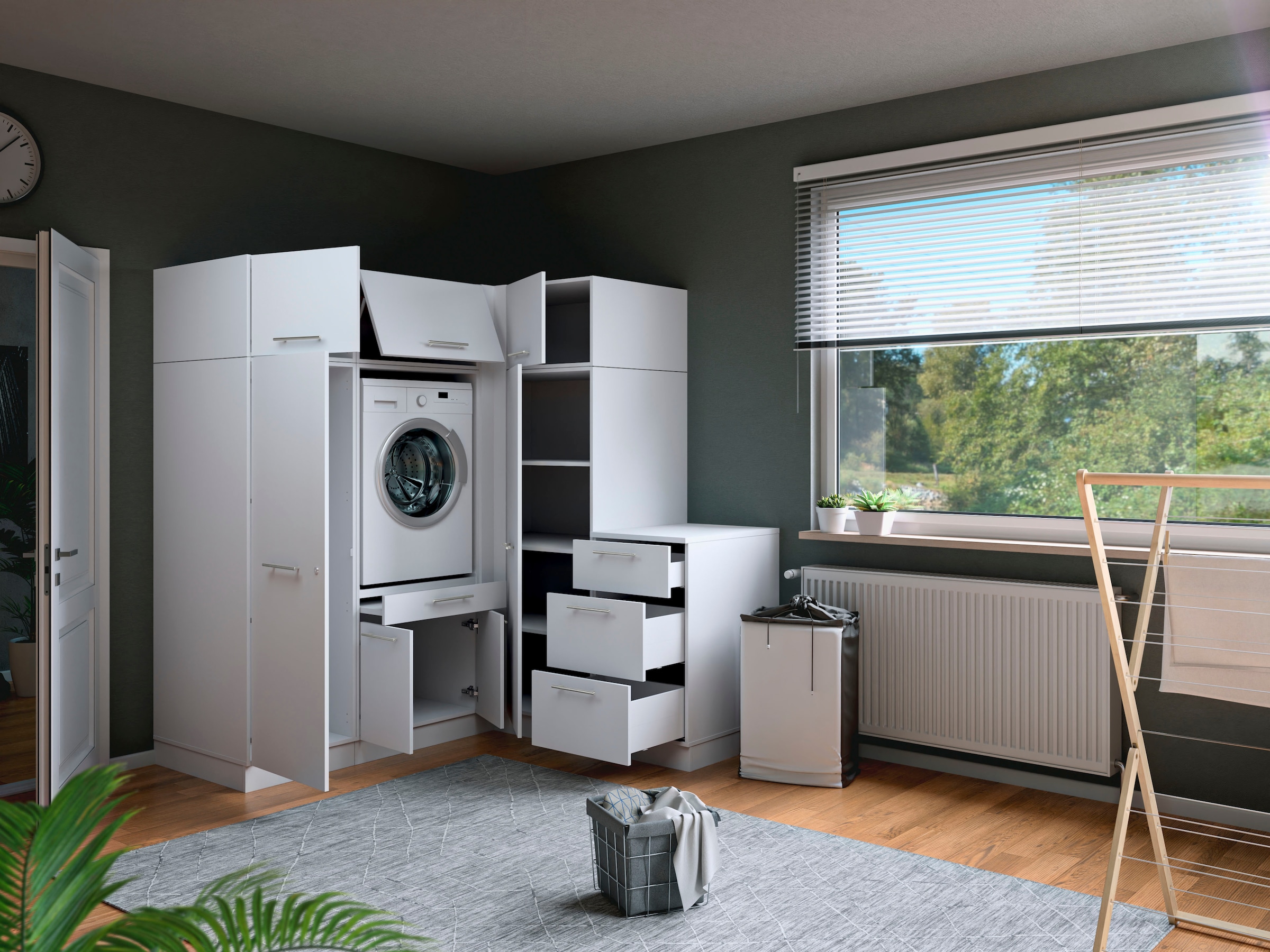 Laundreezy Mehrzweckschrank-Set »Laundreezy, 7-tlg. Mehrzweckschrank-Set B/H/T 186/200/68 cm« 7 Stk. tlg.