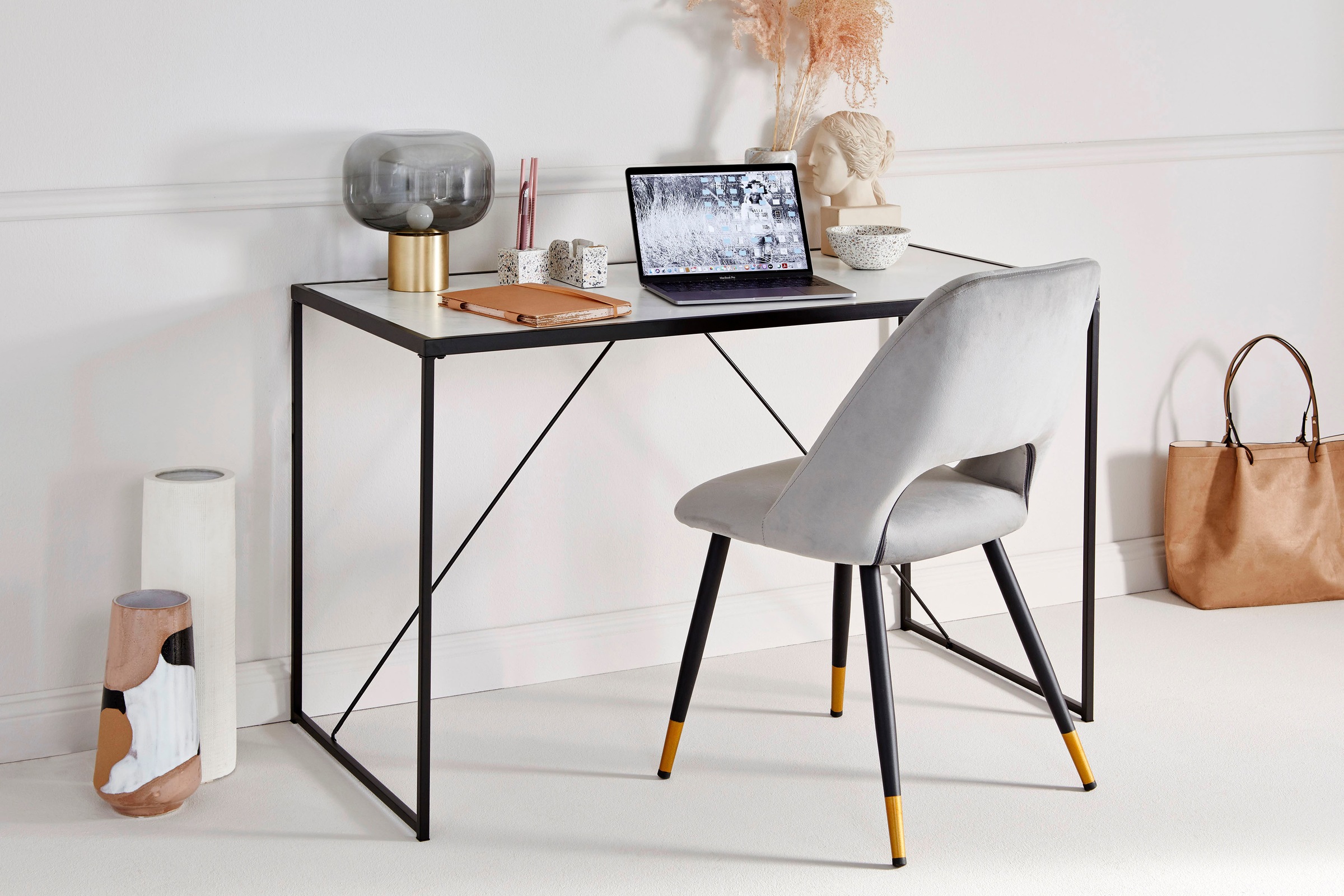 Jahnke Schreibtisch »GLAM«, Schreibtisch in edlem Marmor-Look