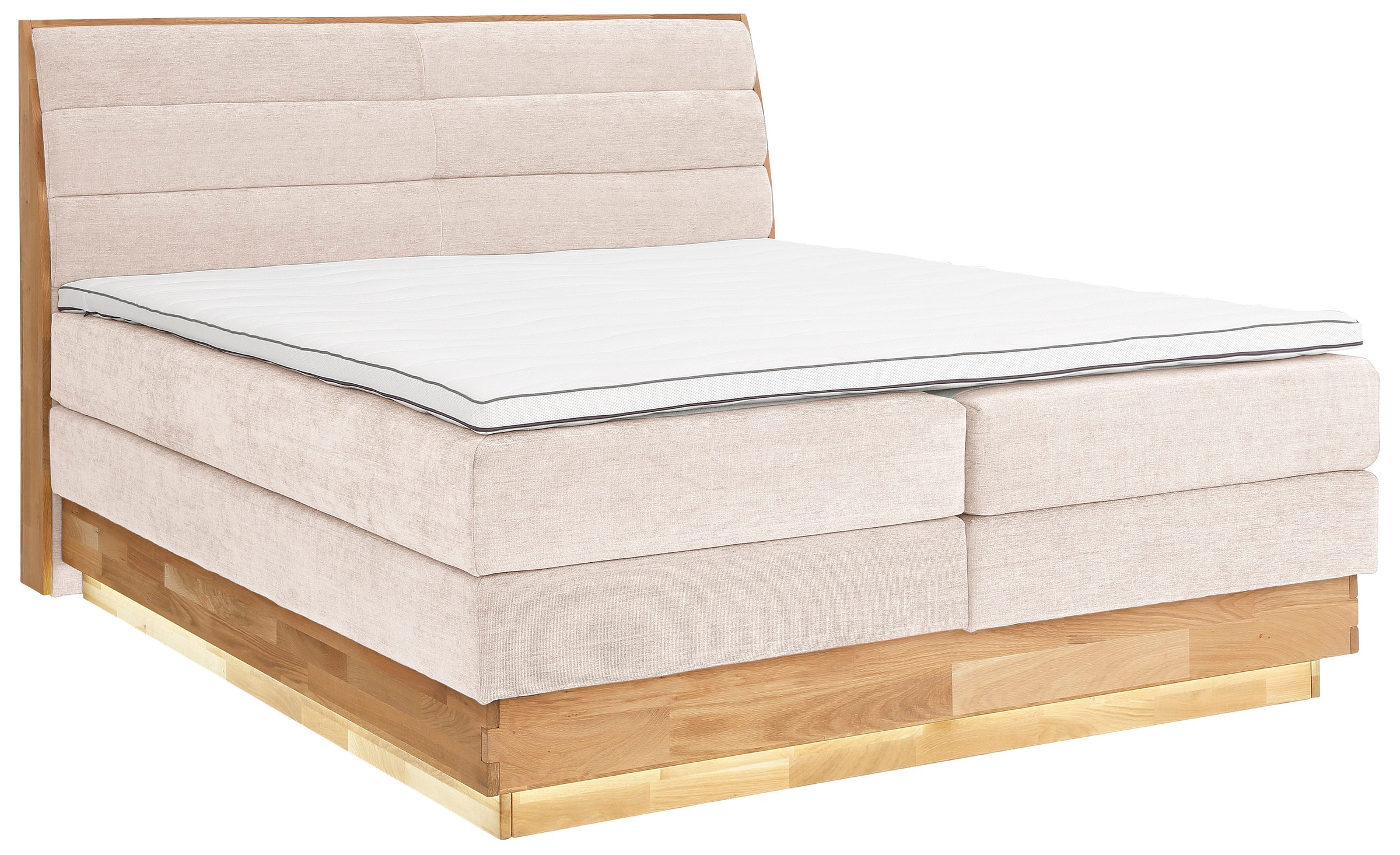 OTTO products Boxspringbett, LED-Beleuchtung, mit zertifizierten, recycelten Bezugsstoffen