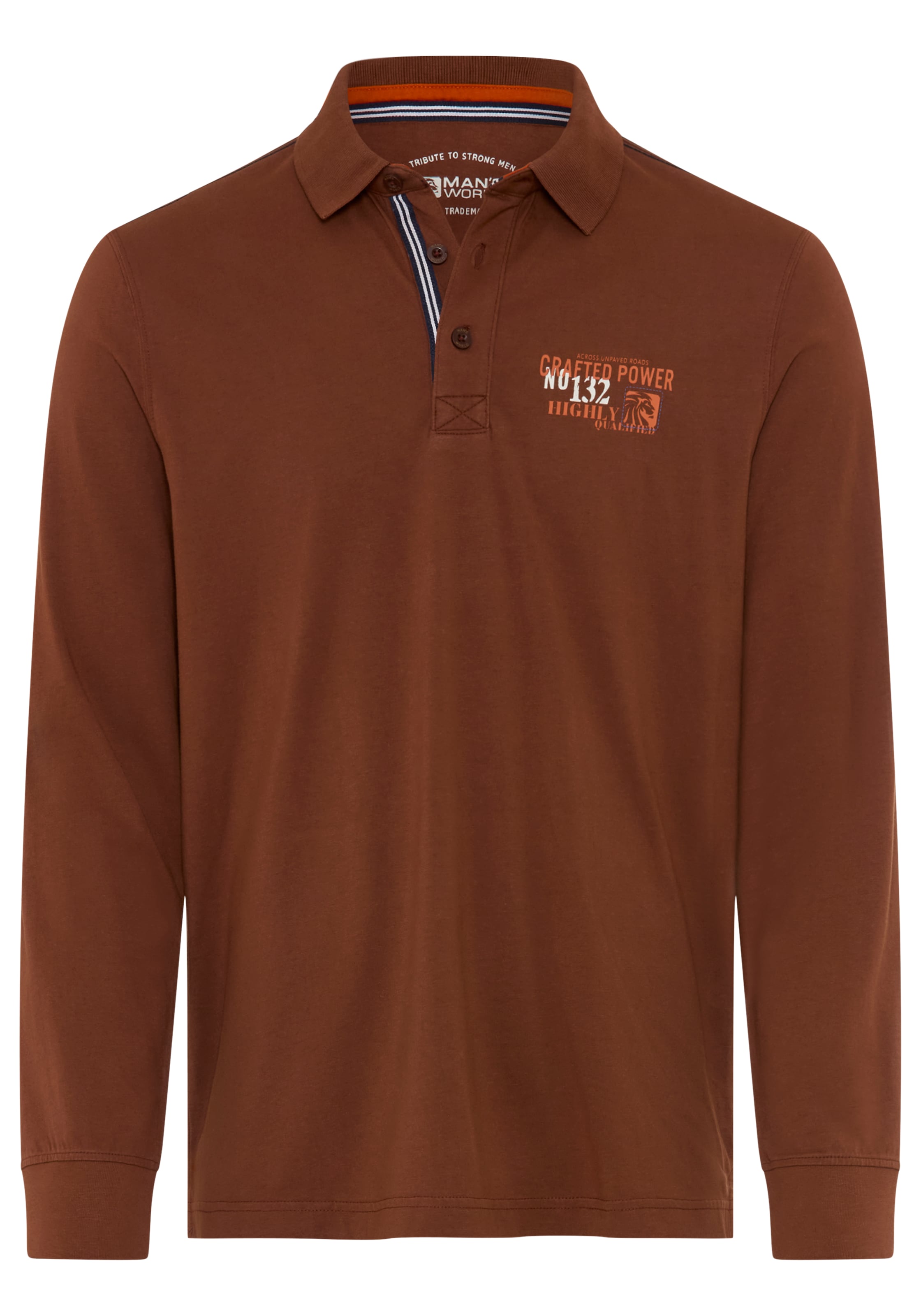 Man's World Poloshirt Normale Passform, mit Langarm, klassischer Look