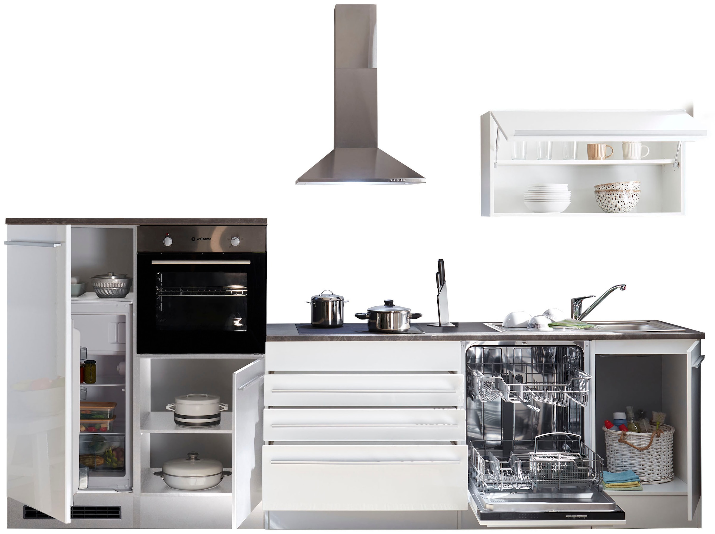 BASIC by Balculina Küchenzeile »Jazz«, Breite 320 cm, wahlweise mit E-Geräten