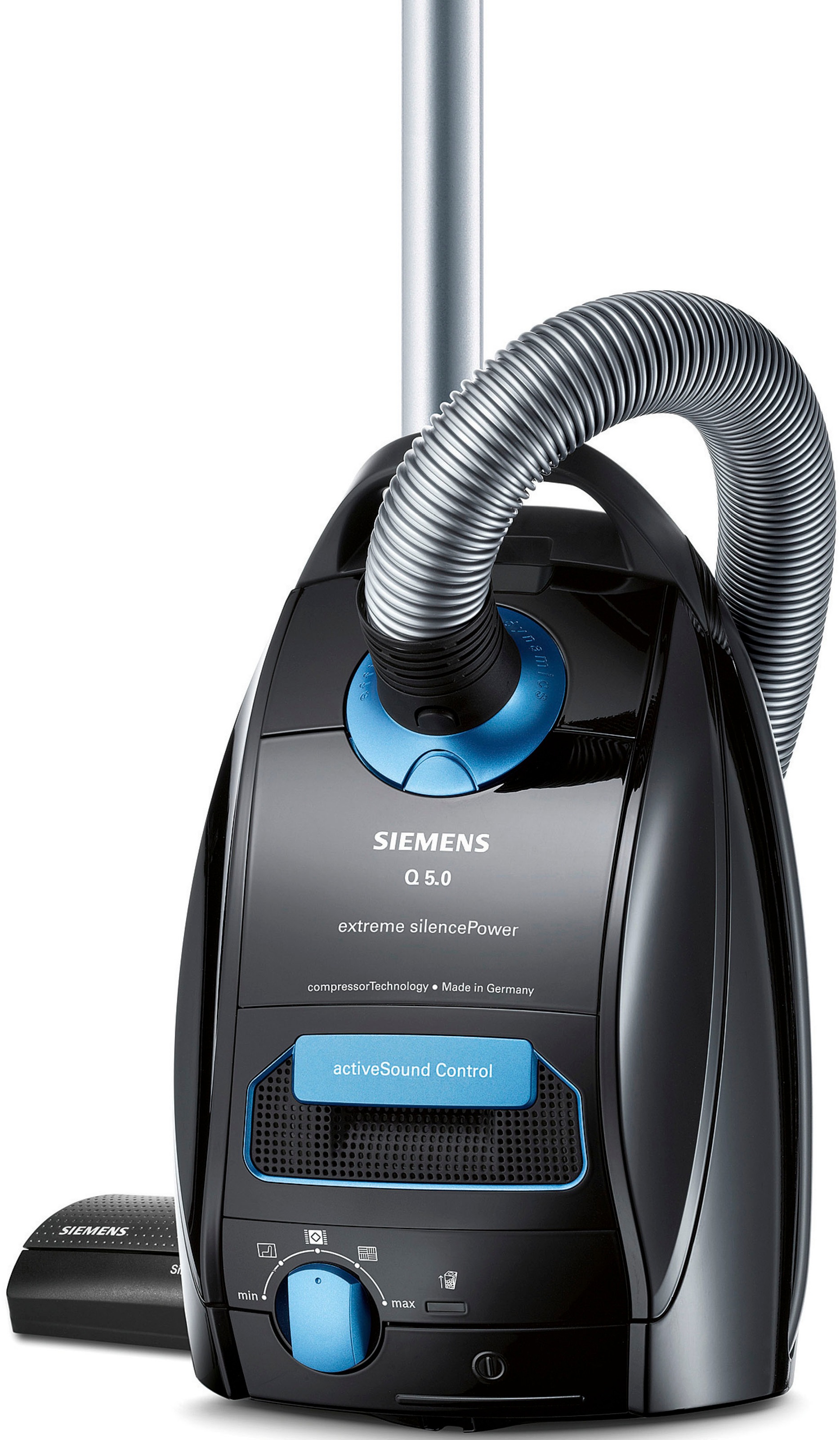 SIEMENS Bodenstaubsauger »extreme silencePower VSQ5X1230, schwarz«, 850 W, mit Beutel, starke Saugleistung, ideal für Allergiker