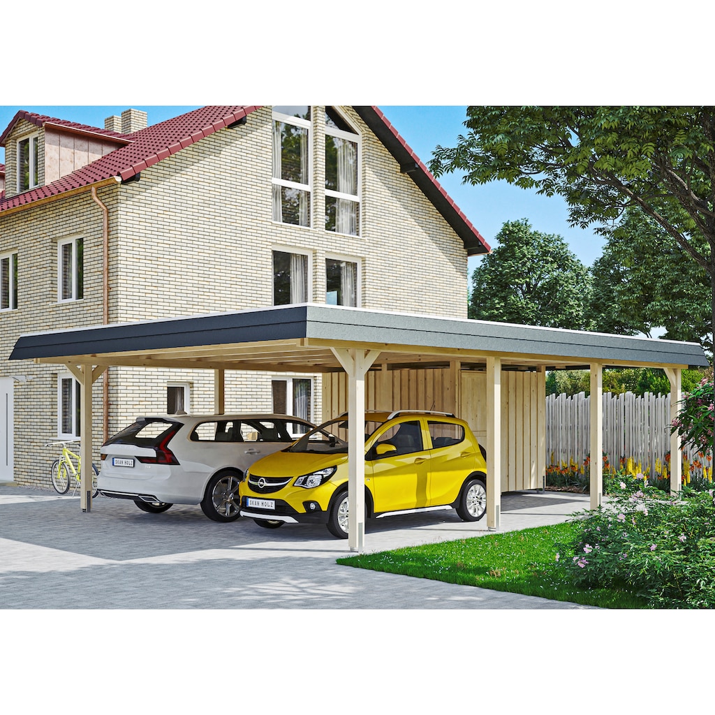 Skanholz Doppelcarport »Wendland«, Leimholz-Nordisches Fichtenholz, 550 cm, natur