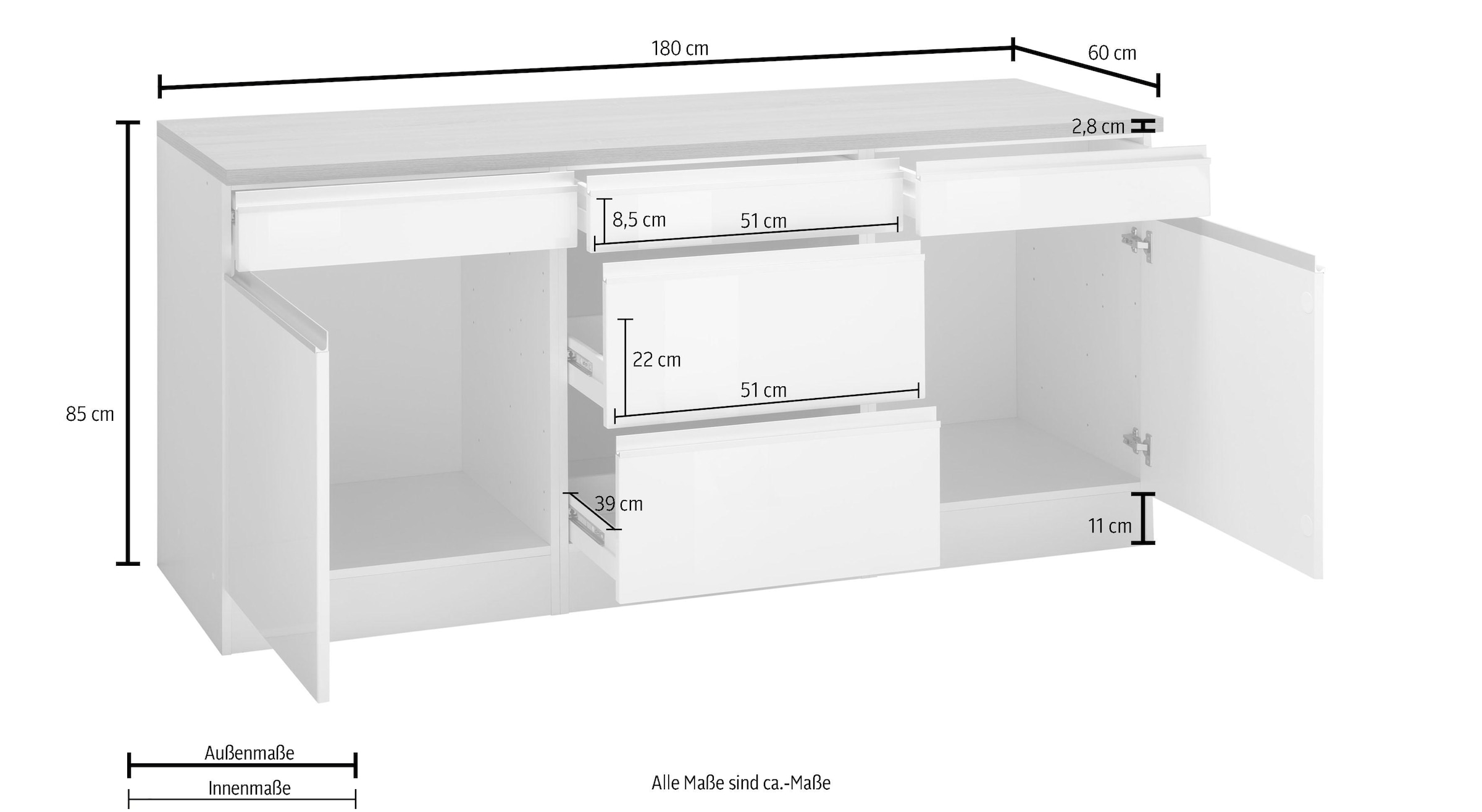 HELD MÖBEL Unterschrank »Ohio«, Breite 180 cm online kaufen