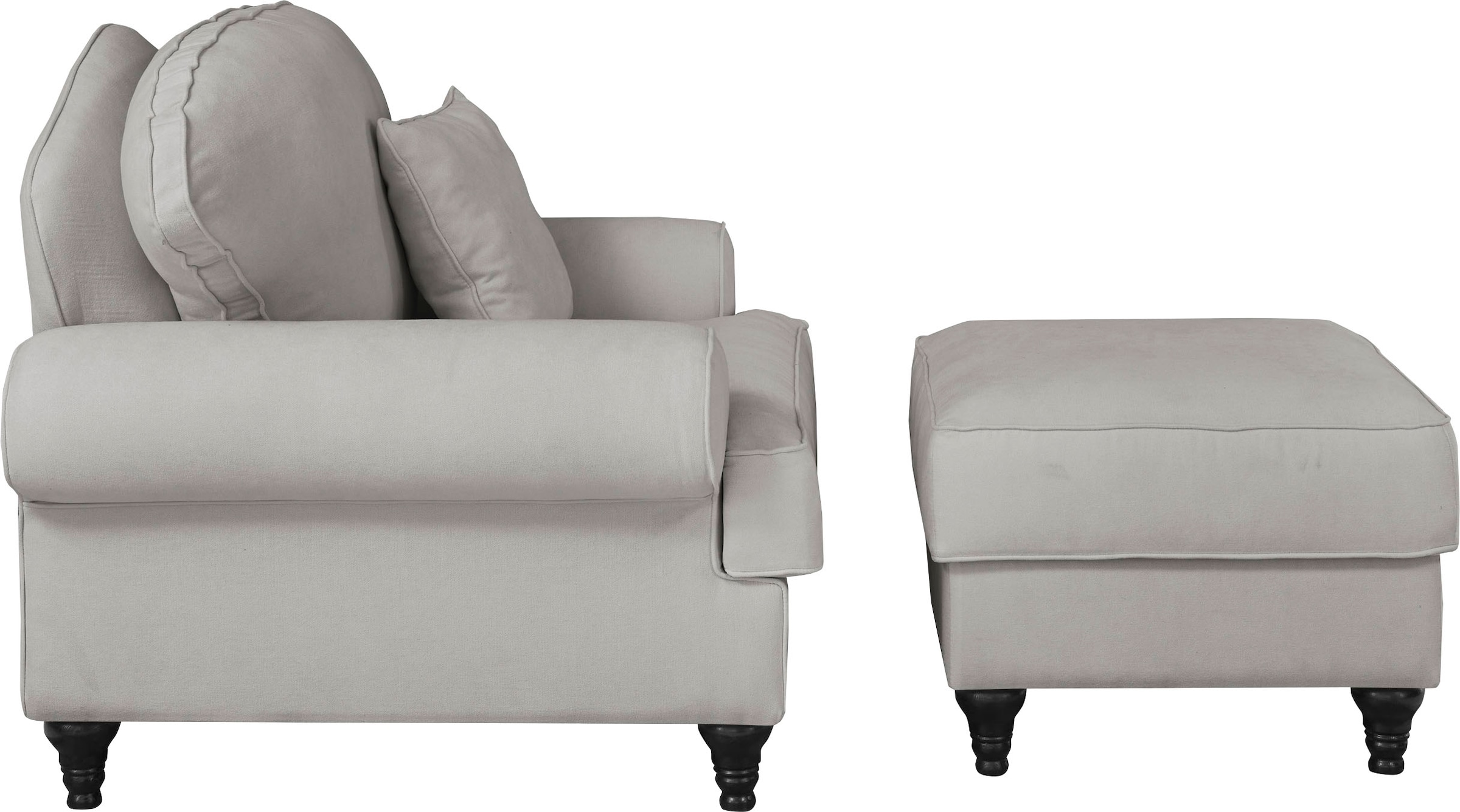 Home affaire Sessel »WESTMINSTER«, (Set, 2 St., 1Sessel, 1 Hocker), mit Federkern-Polsterung