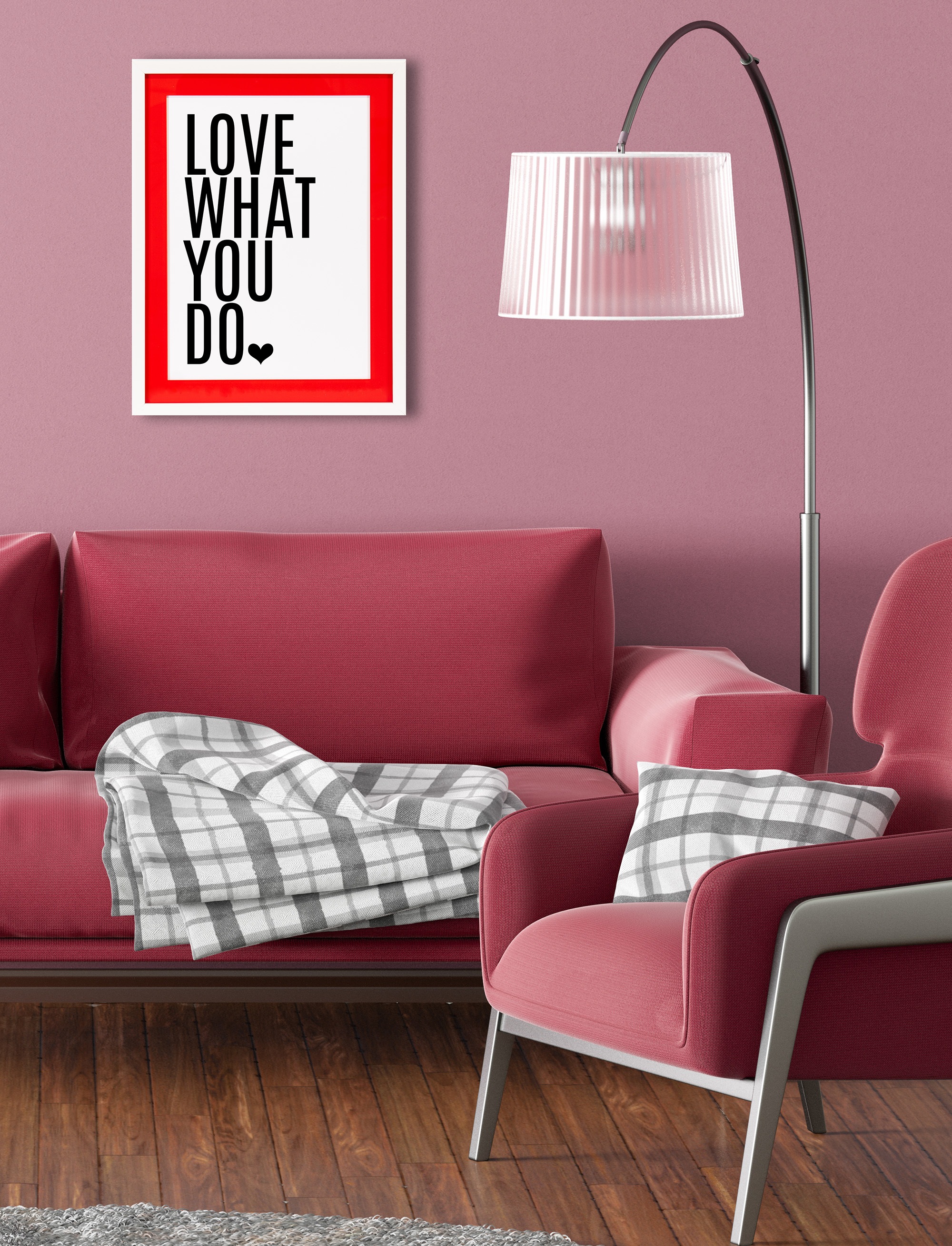 queence Bild mit Rahmen »Liebe, Herz, Spruch, Sprüche«, Herz-Herzbilder-Liebessprüche-Motivationsbilder-Schriftzug-Schwarz-Weiß-Sprüche, (1 St.), Poster mit buntem Acrylglas Passepartout