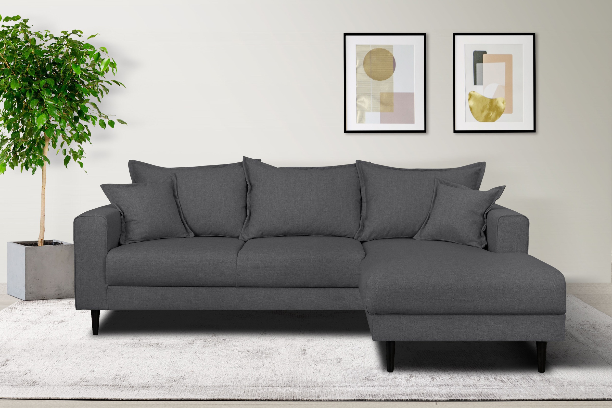 Home affaire Ecksofa "VEYRAS L-Form, hoher Sitzkomfort, Maße B/T/H: 230/150 günstig online kaufen