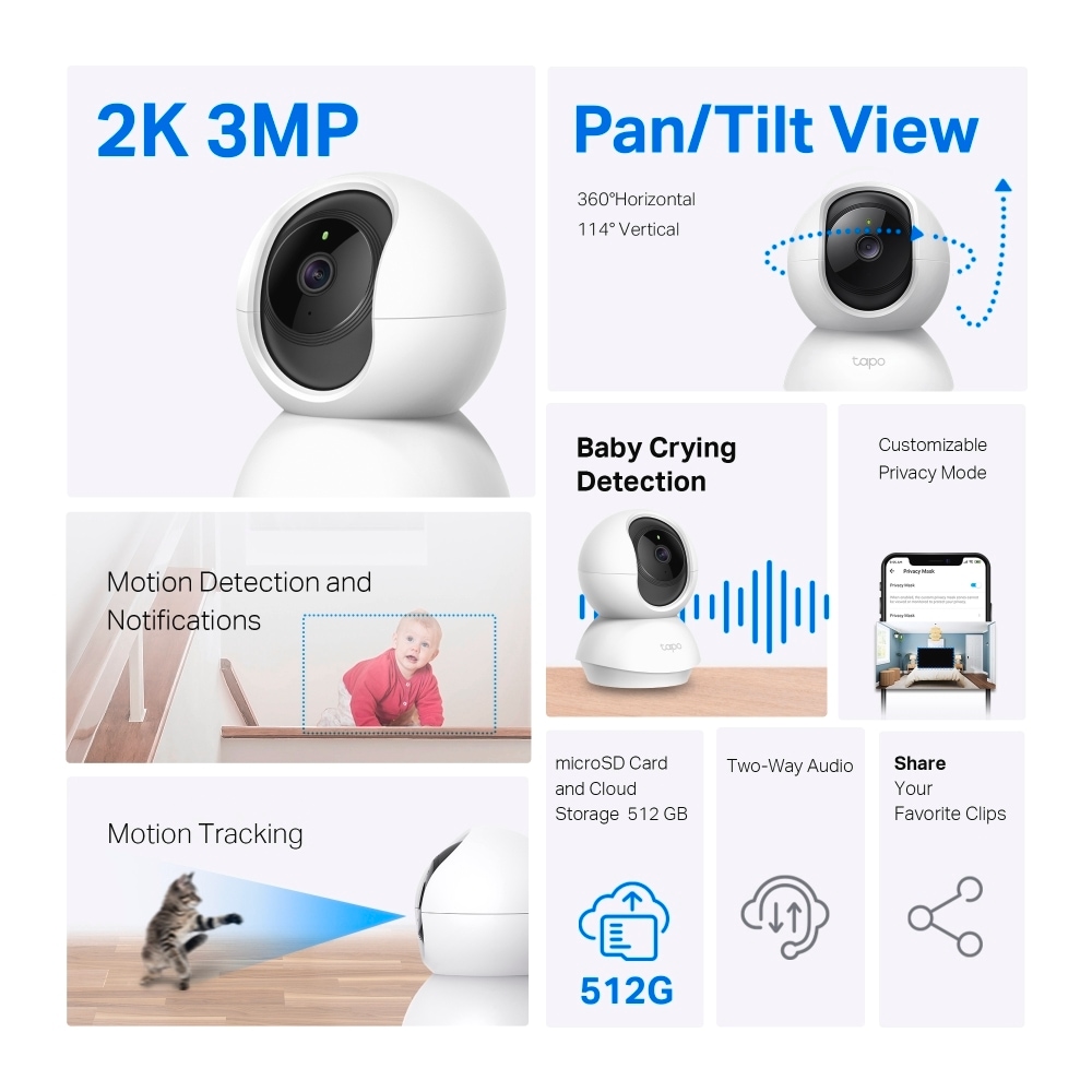 TP-Link Indoor Kamera »Tapo TC71 Pan/Tilt Home Security WiFi« Innenbereich