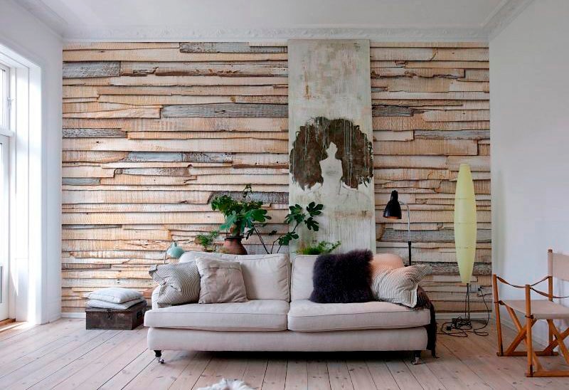 Komar Fototapete »Whitewashed Wood - Größe 368 x 254 cm«, bedruckt, Wohnzimmer, Schlafzimmer