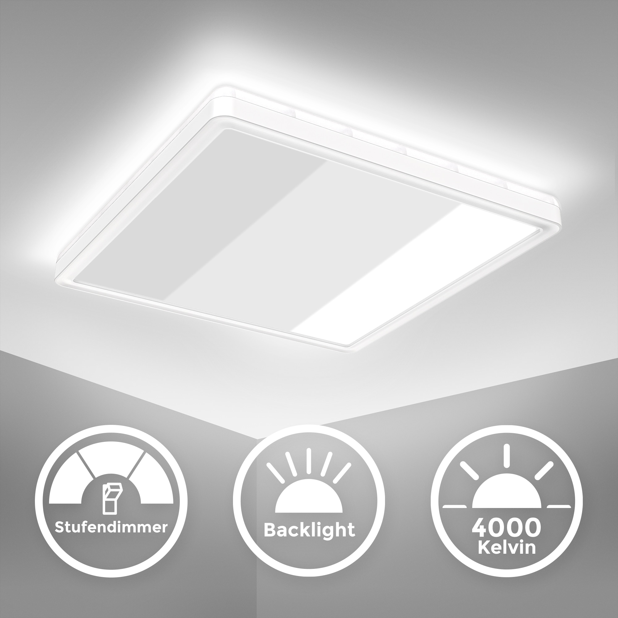 B.K.Licht LED Deckenleuchte, ultraflaches LED Panel, 18 Watt, 2.400 Lumen, günstig online kaufen