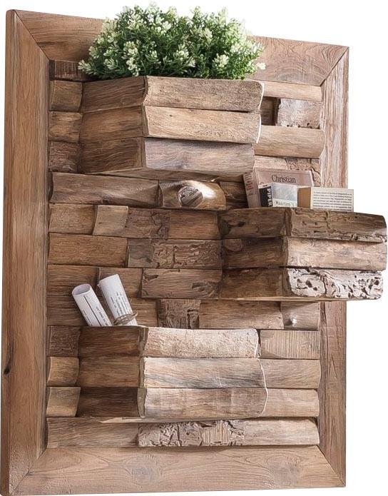SIT Wandregal »Romateaka« aus recyceltem Teakholz, Shabby Chic, Vintage günstig online kaufen