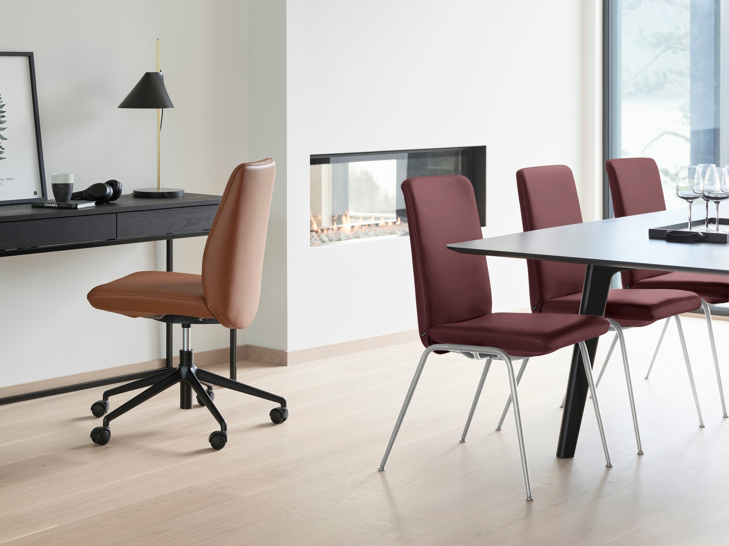 Stressless® Polsterstuhl »Laurel«, Leder BATICK, Low Back, Größe L, mit Beinen aus Stahl in Chrom glänzend