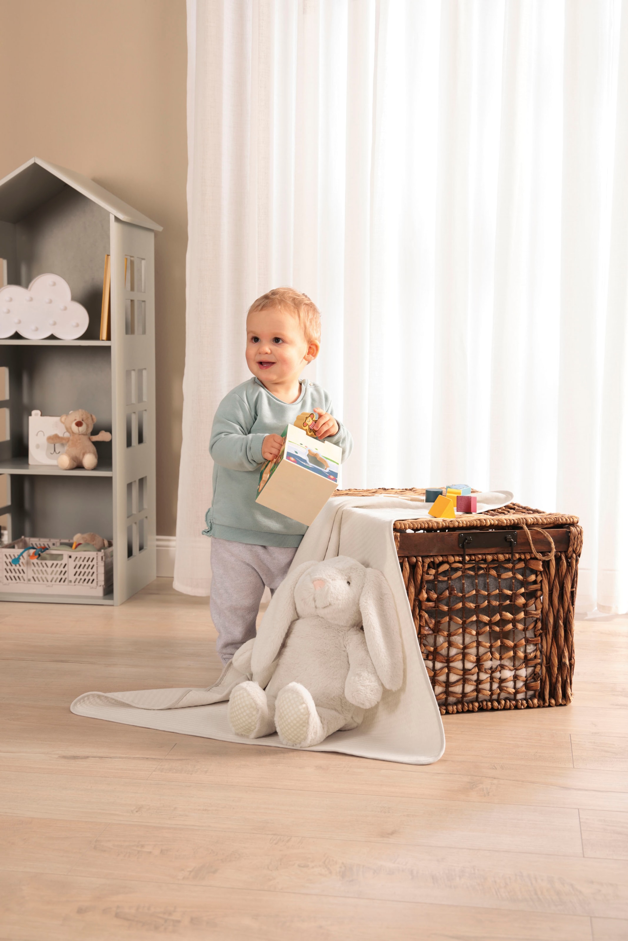 Babydecke »Nelly«, mit Hasen-Kuscheltier