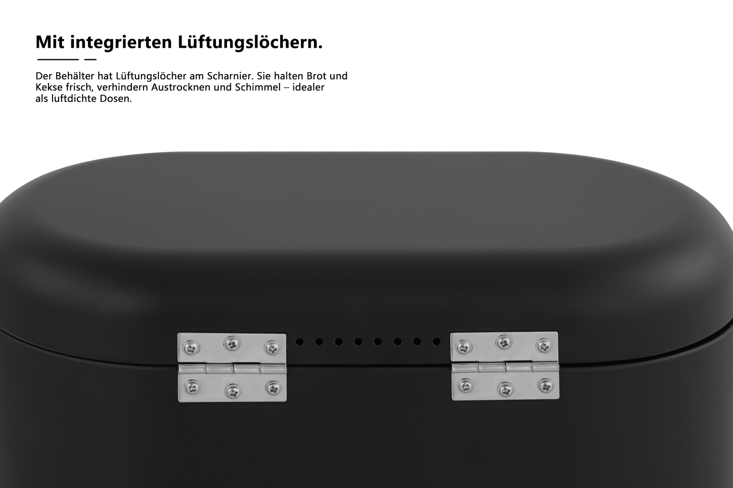 OTTO home Brotkasten »Mallua, mit integrierten Lüftungslöchern auf der Rückseite« Lebensmittelaufbewahrungsbehälter, Brotbox mit Deckel, Höhe 15,6 cm