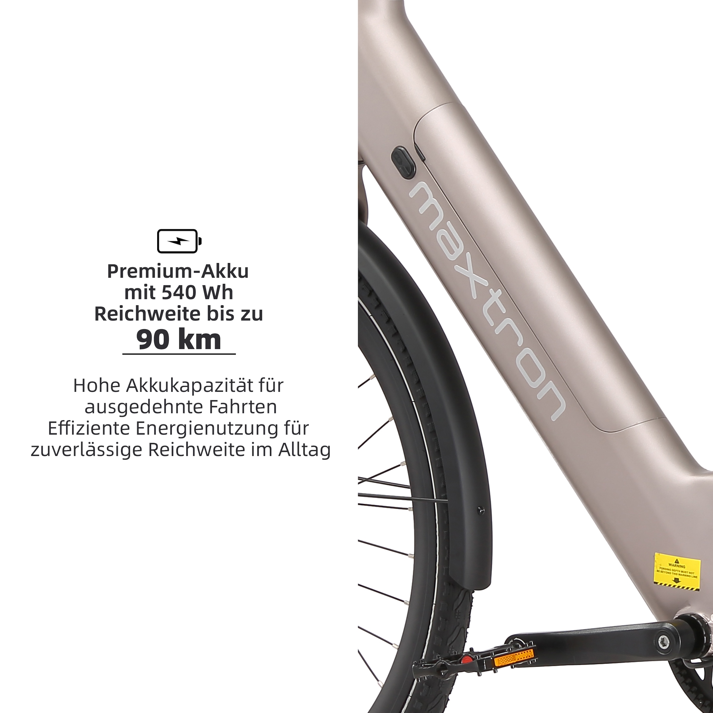 Maxtron »Maxtron Urban 20 City-E-Bike 28 Zoll« Heckmotor 250 W (mit integr. Akku), Elektrofahrrad für Alltag und Einkauf