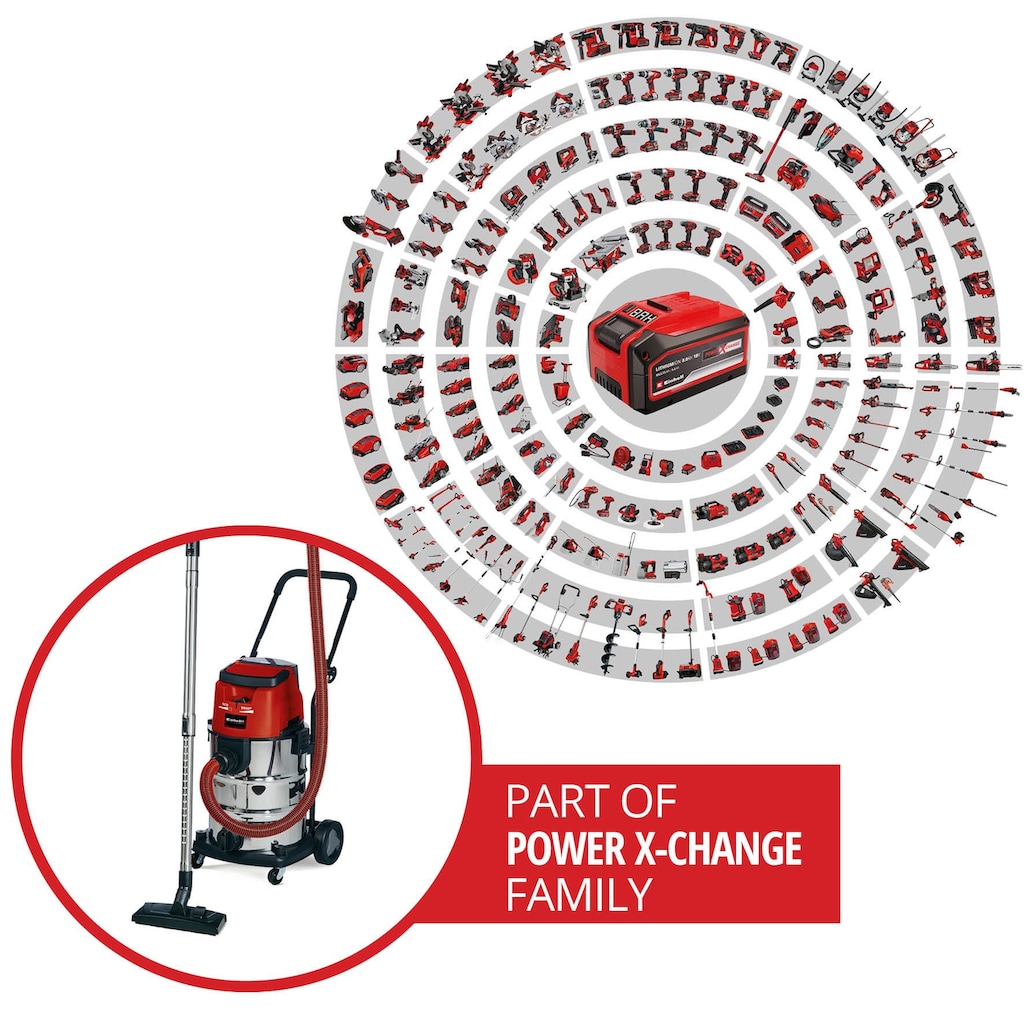 Einhell Nass-Trocken-Akkusauger »TE-VC 36/30 Li S-Solo«, Power X-Change, ohne Akku und Ladegerät