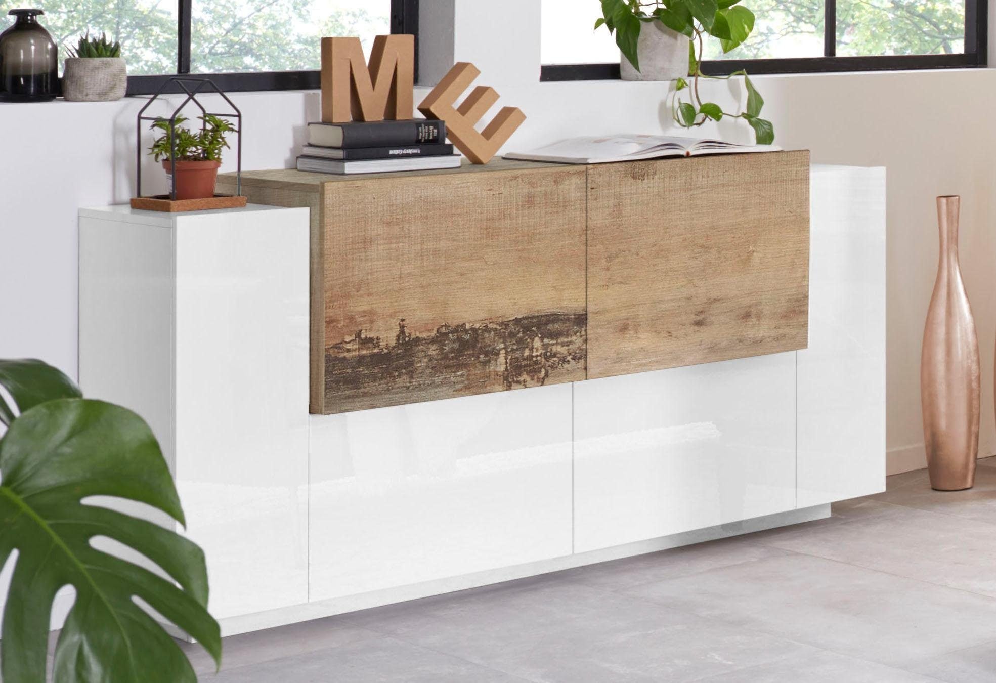 INOSIGN Sideboard »Coro, Kommode, Schrank, Kredenz, grifflos mit Einlegeböden«, 4 Türen, Doppeltiefe, B/T/H 160x86x45cm