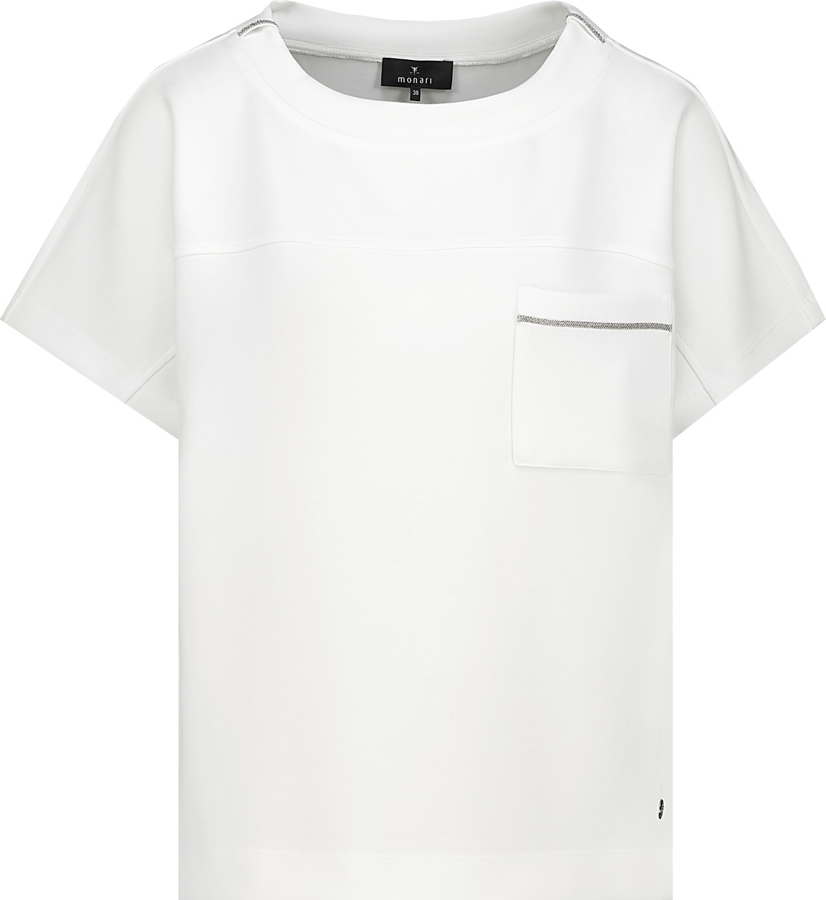 Monari Sweatshirt »Sweatshirt Basic Kette«, funkelnde Schmuck-Details, Rundhalsausschnitt, bequeme Passform
