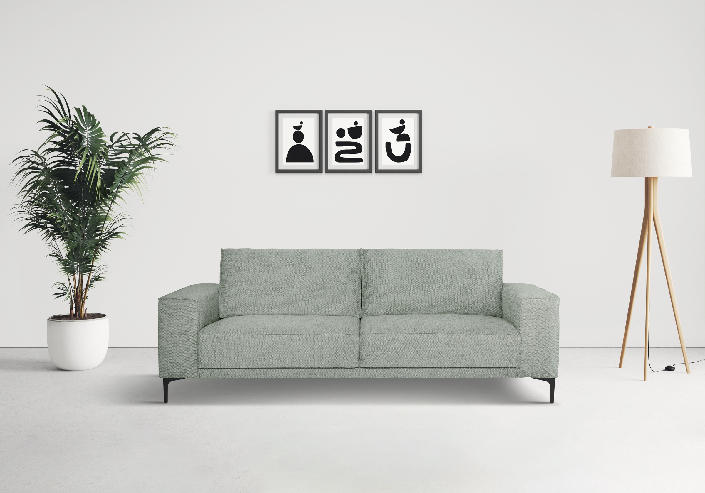 Places of Style 3-Sitzer »3er Sofa Oland, Struktur, Flachgewebe, Luxus-Micr günstig online kaufen