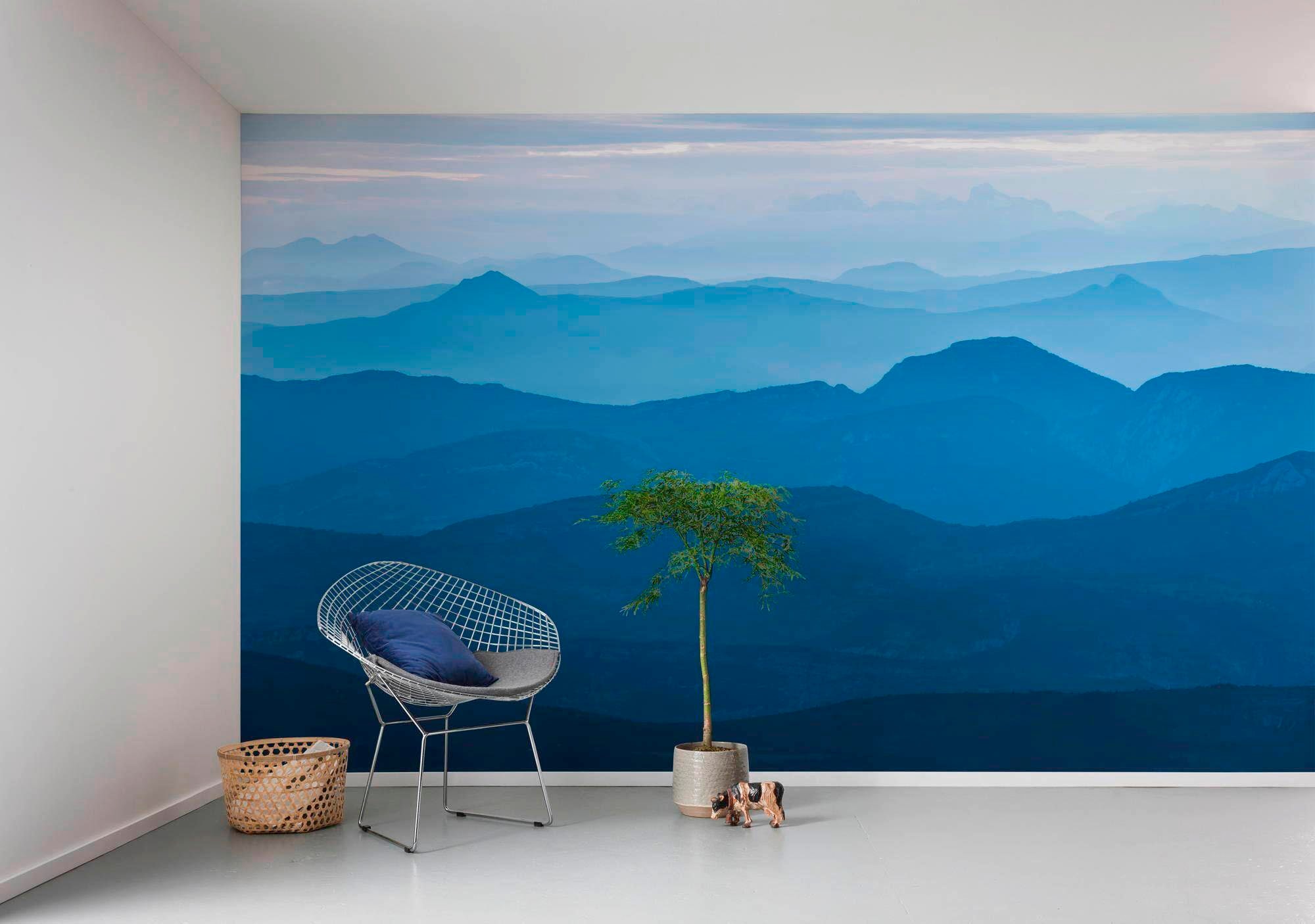 Sanders & Sanders Fototapete Berge Blau 400 x 250 cm 611916 günstig online kaufen