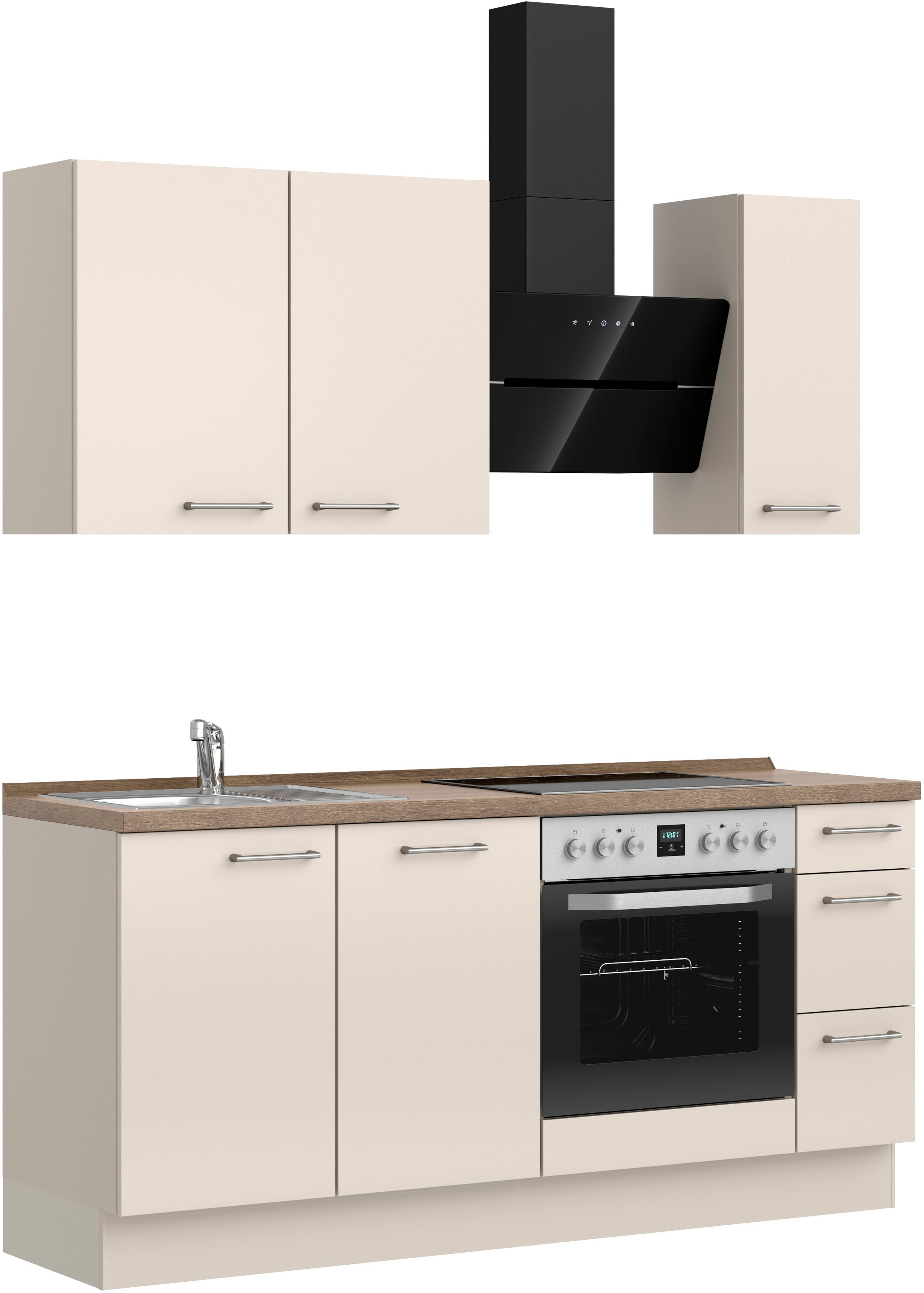 nobilia® Küchenzeile »"Laser II"«, vormontiert, Ausrichtung wählbar, Breite 180 cm, wahlw. mit E-Geräten