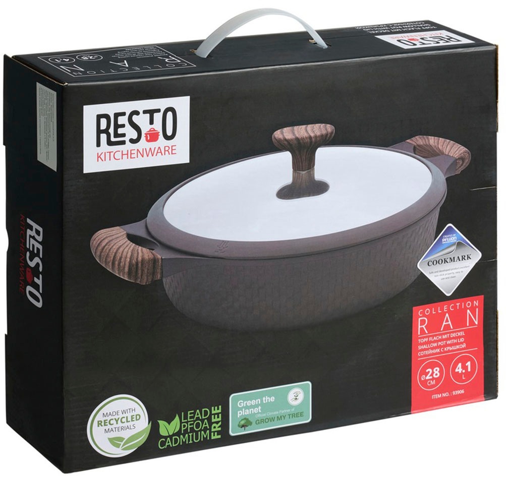 RESTO Kitchenware Bräter »Ran, Kochtopf antihaftbeschichtet und spülmaschinenfest«, Aluminiumguss, (2 tlg.), Geeignet für alle Herdarten, auch Induktion, im Geschenkkarton