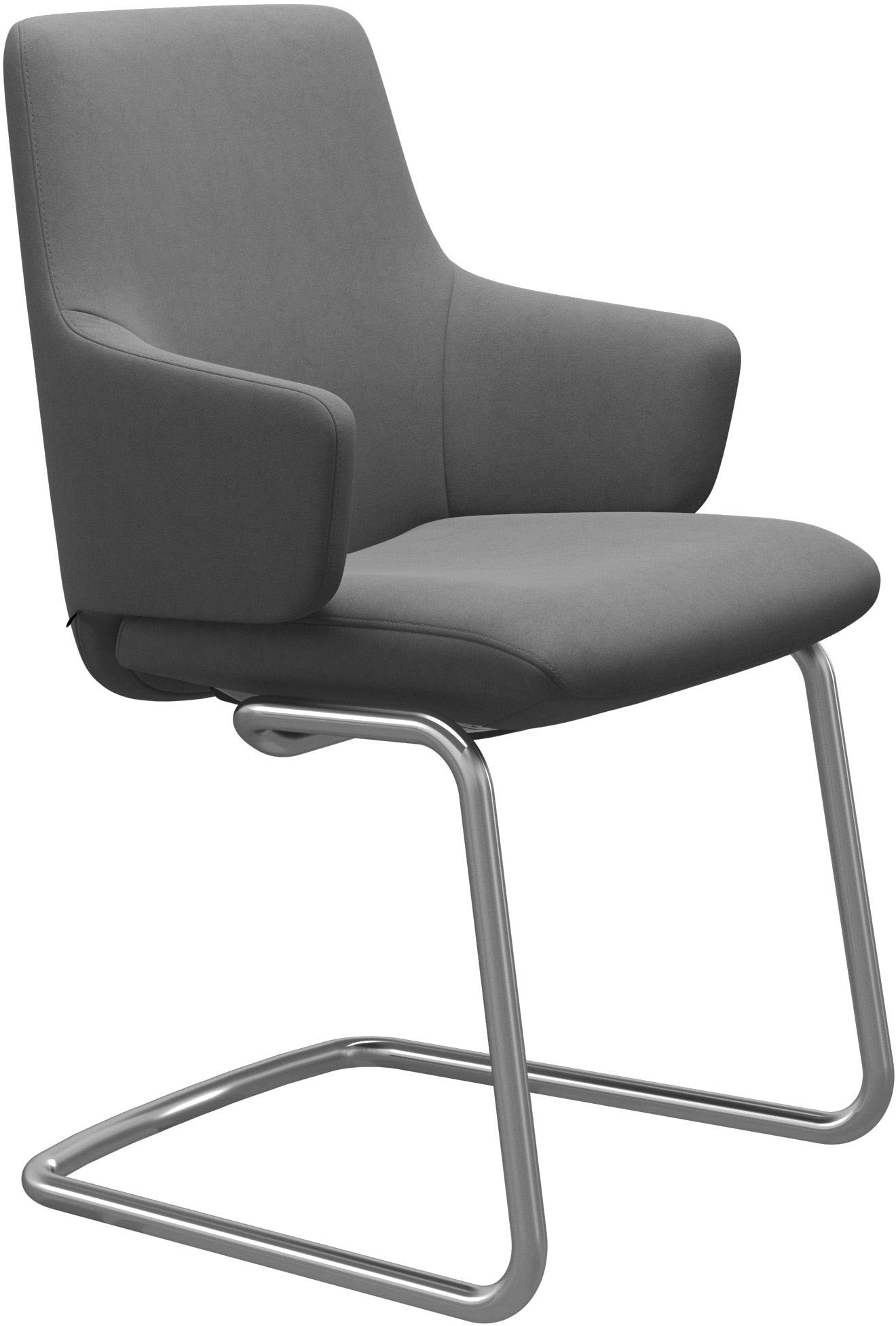 Stressless® Polsterstuhl »Laurel«, Microfaser DINAMICA, Low Back mit Armlehne, Größe L, mit Beinen aus Stahl in Chrom glänzend