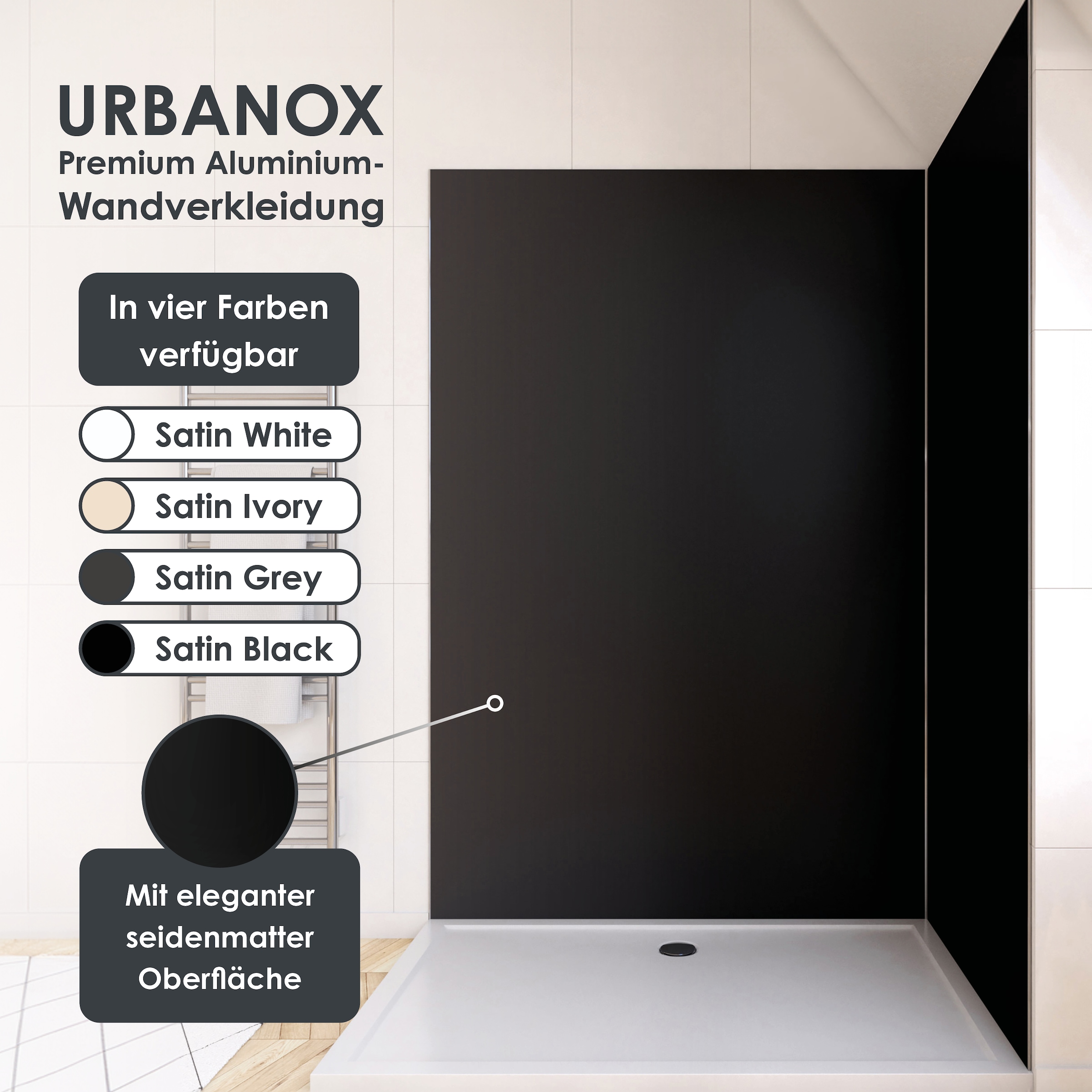 Marwell Duschrückwand »Urbanox« Set bestehend aus: 2 Paneele  90 x 210 cm