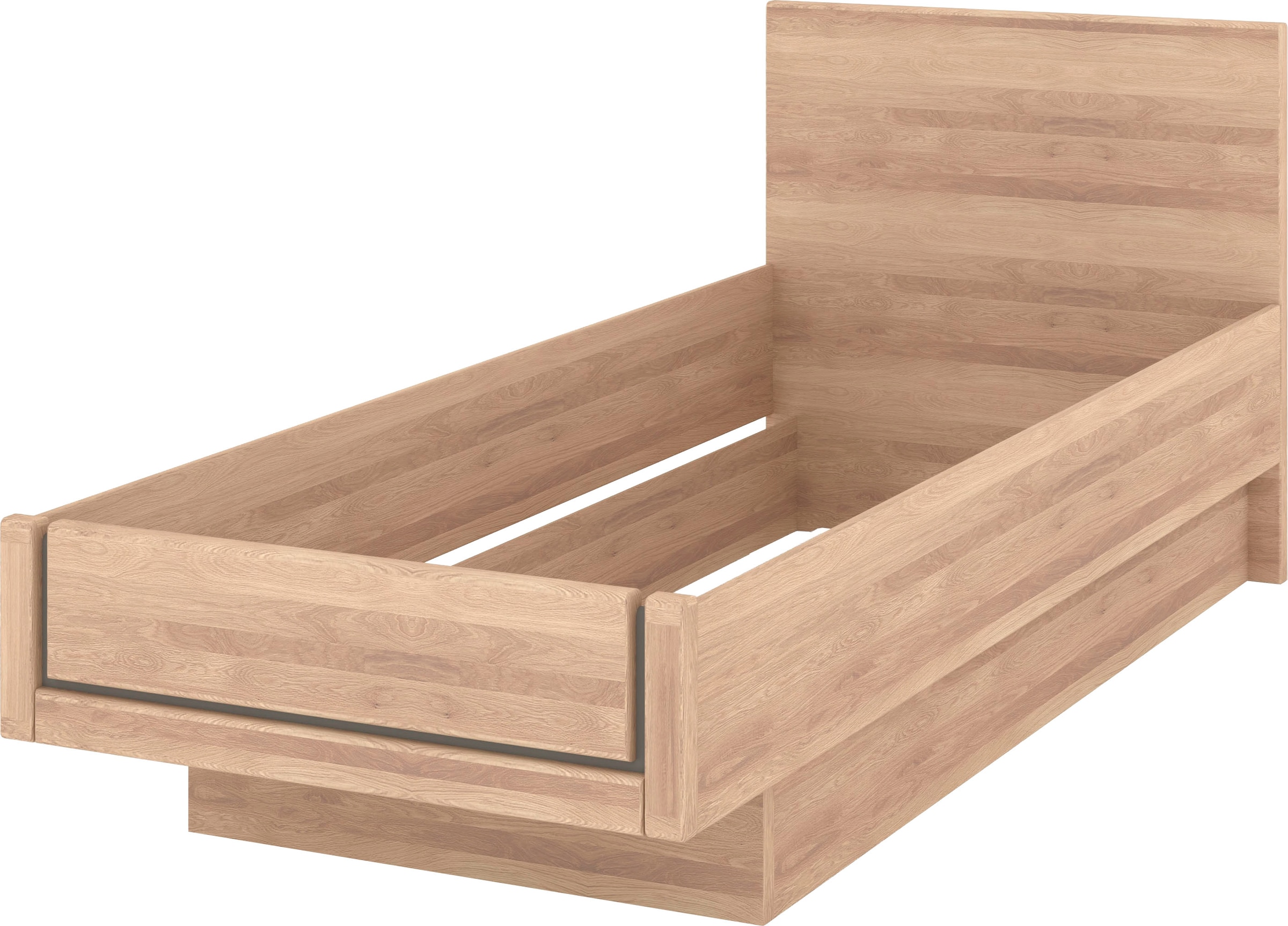 Musterring Holzbett »Sorrent, Bettgestell, Bettrahmen, teilmassiv Eiche«, (MADE IN GERMANY), Eiche teilmassiv, Liegehöhenverstellung, in schwebender Optik