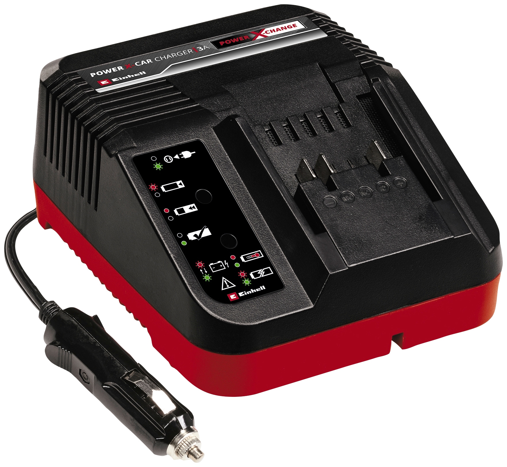 EINHELL Akku-Ladestation »PXC-Ladegerät« 3.000 rot/schwarz Aktuelle Informationen über 7-fache Zustands-LED-Anzeige