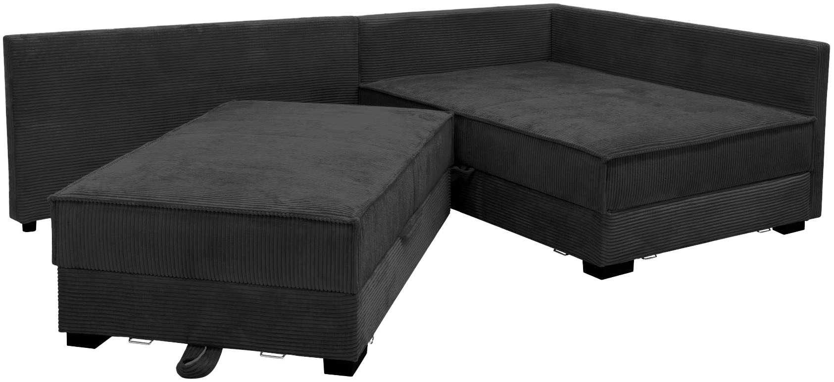 Home affaire Ecksofa inkl. Bettfunktion, Bettkasten, 3 Zierkissen, Boxspringbett 180x200 cm