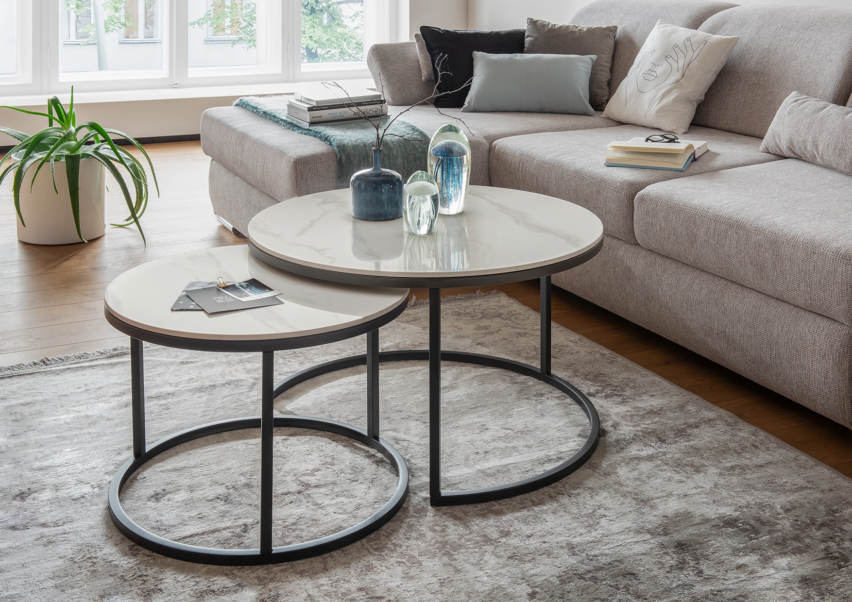 Paroli Couchtisch Set, 2 Stk. tlg. Keramikoberfläche glänzend, Satztisch günstig online kaufen