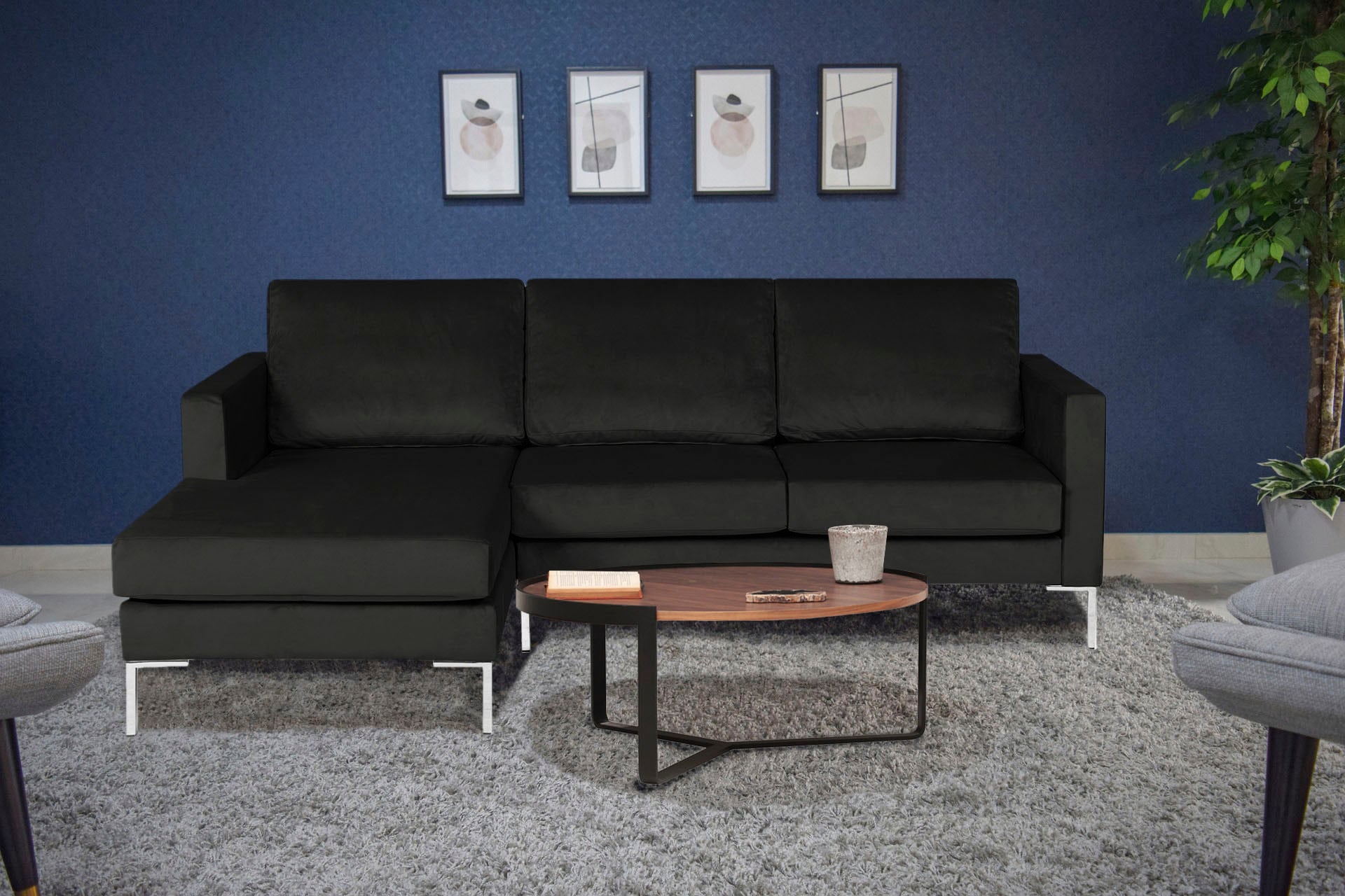 Alte Gerberei Ecksofa »Velina, L-Form«, mit Metall-Winkelfüßen, Breite 209 cm