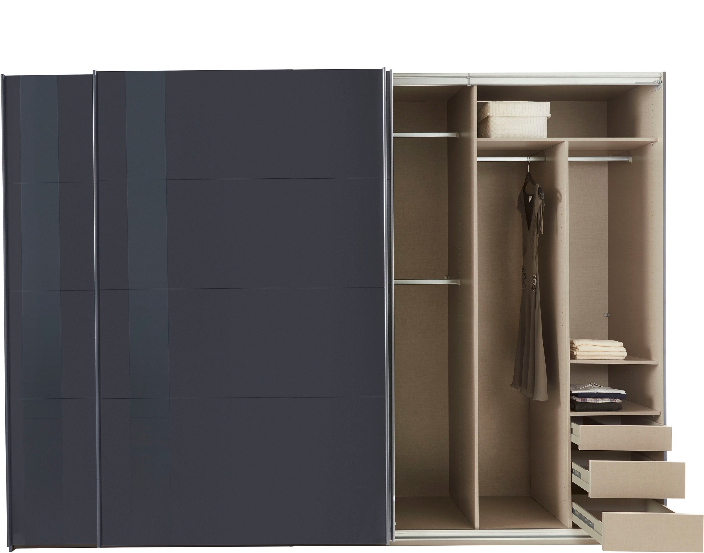 rauch Schwebetürenschrank »Kleiderschrank Schrank Garderobe TOPSELLER OTELI inkl. Inneneinteilung«, mit 3 Innenschubladen sowie zusätzlichen Einlegeböden MADE IN GERMANY
