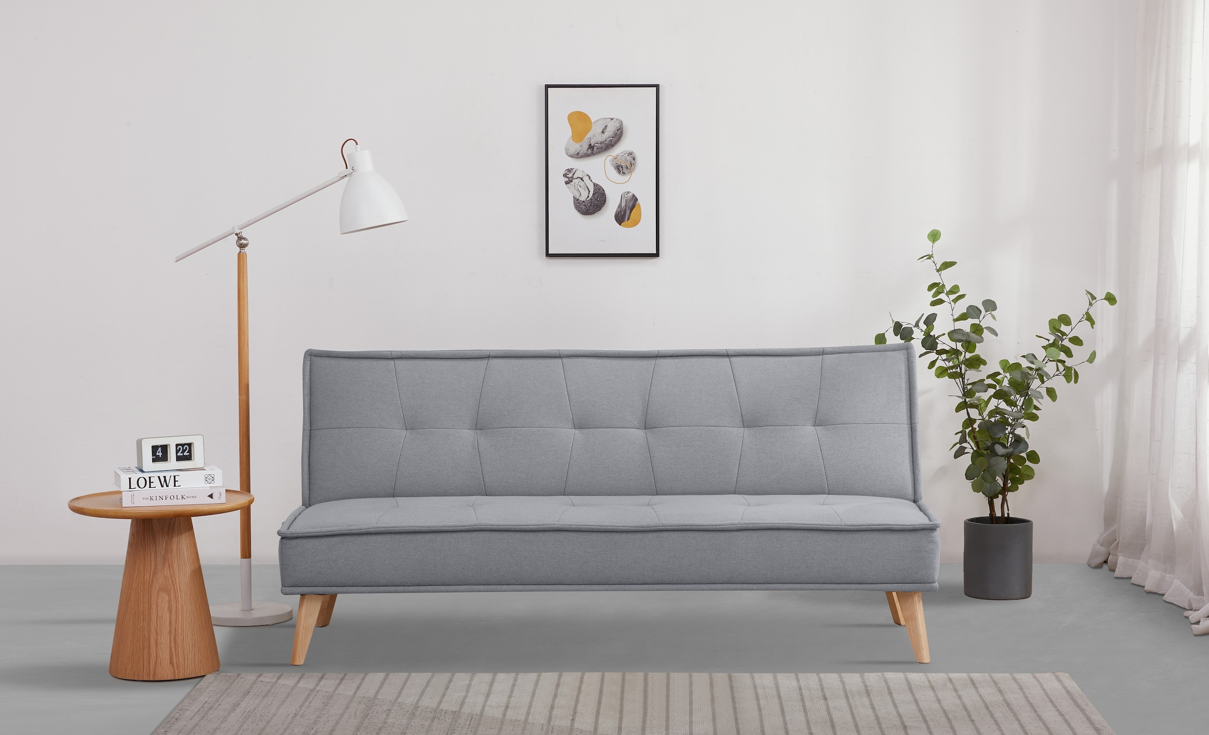 INOSIGN Schlafsofa »MENDOTA, 181 cm, 3-Sitzer mit Schlaffunktion,«, verstellbarer Rückenlehne, Klappmechanismus, Webstoff