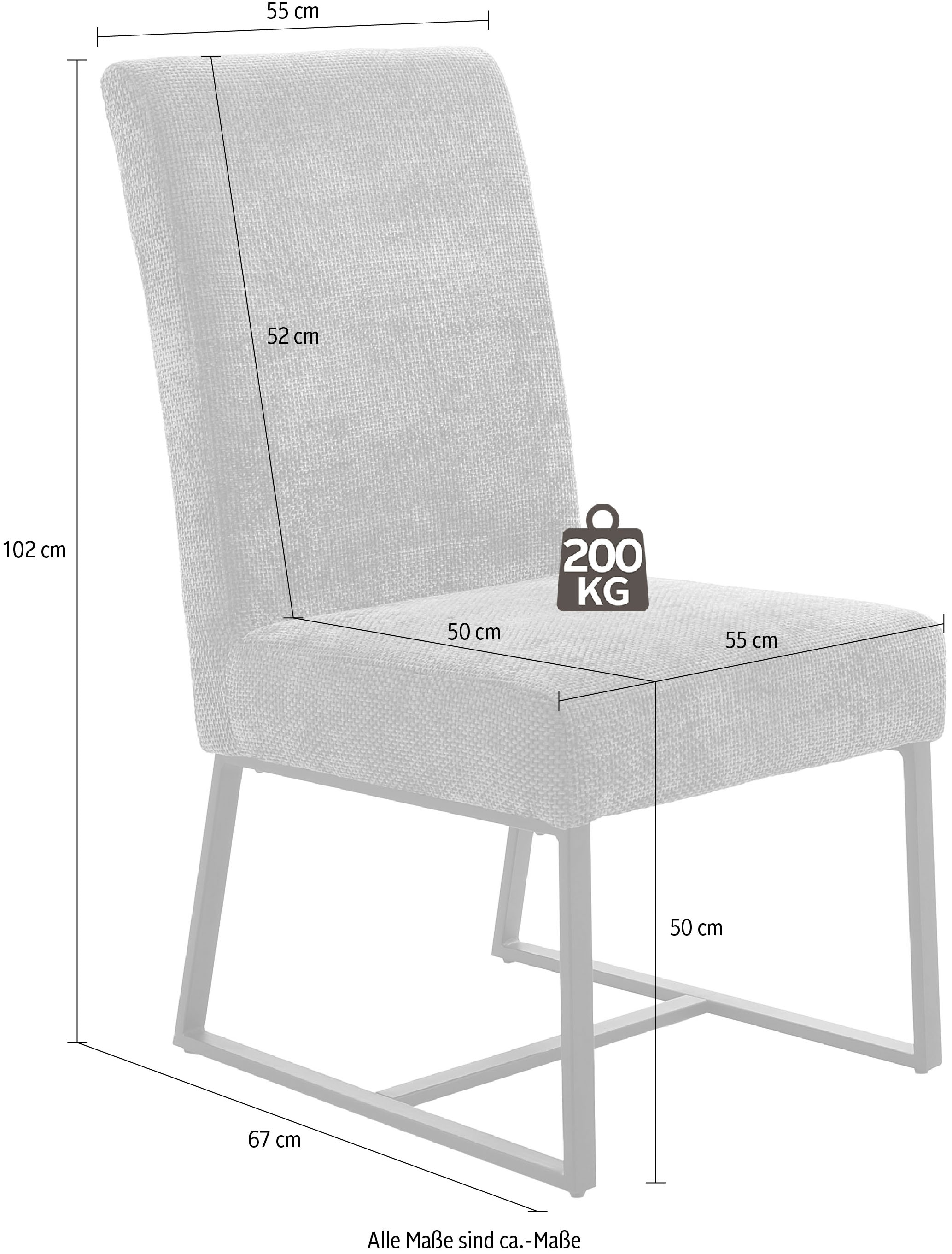 Jockenhöfer Gruppe Kufenstuhl »Goliath« (Set) 2 Stk.4-Fuss-Kufen-Stuhl, bis zu 200 kg belastbar, Taschenfederkern