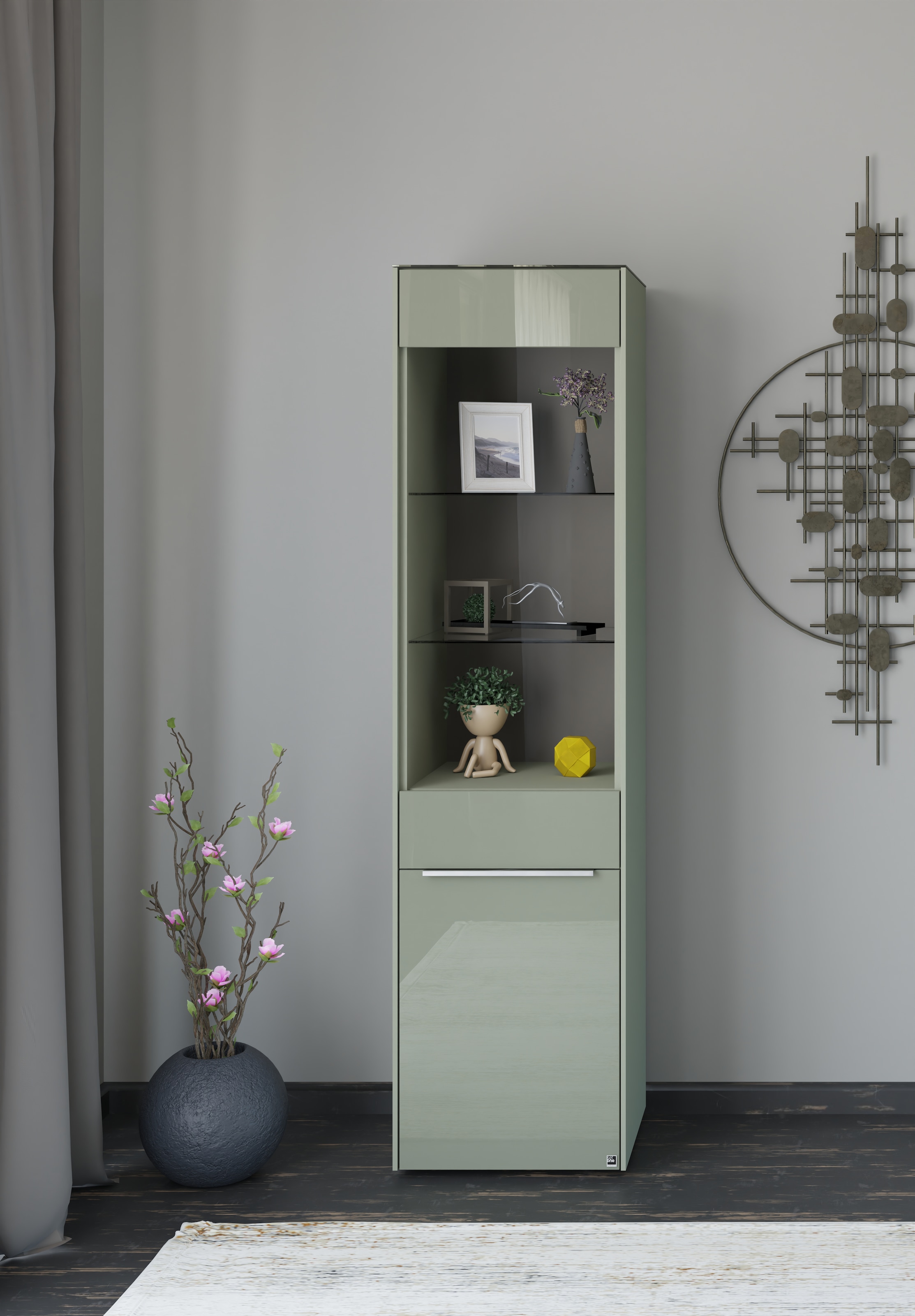 set one by Musterring Standvitrine »Reno« 1 Stk. tlg. Mit Gleitern und in verschiedenen Farben erhältlich