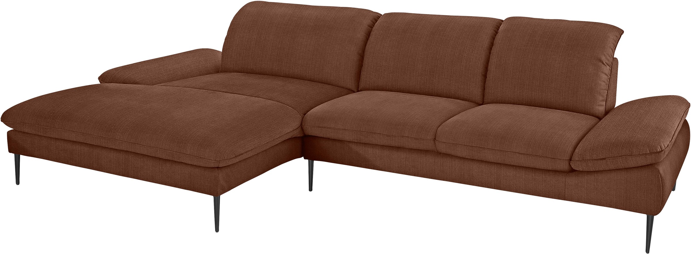 W.SCHILLIG Ecksofa »enjoy&MORE, Designsofa, bequem, zeitlos und elegant, L-Form«, Sitztiefenverstellung, Füße schwarz pulverbeschichtet, Breite 340 cm
