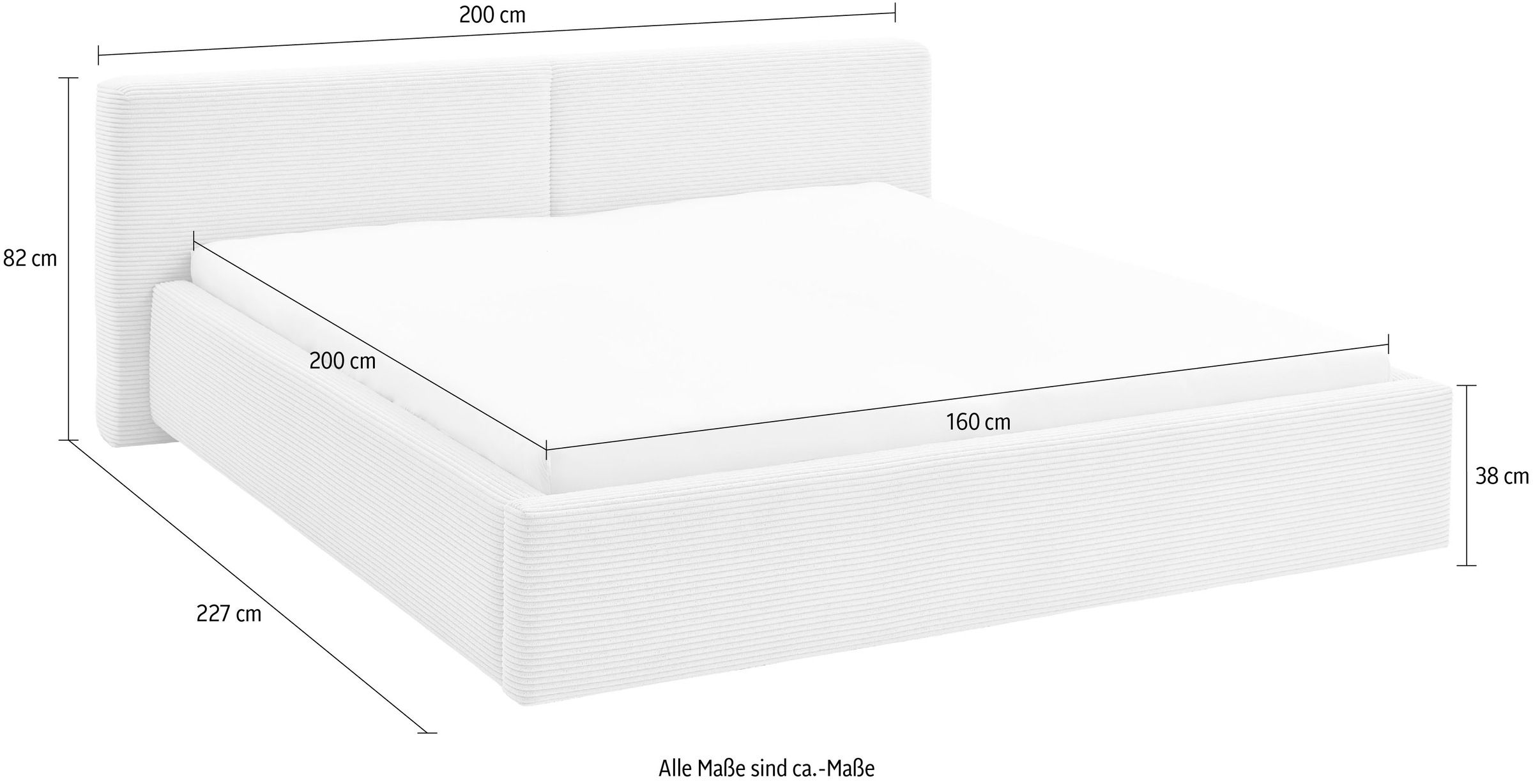 meise.möbel Polsterbett »Cube«, wahlweise mit Matratze und Bettkasten