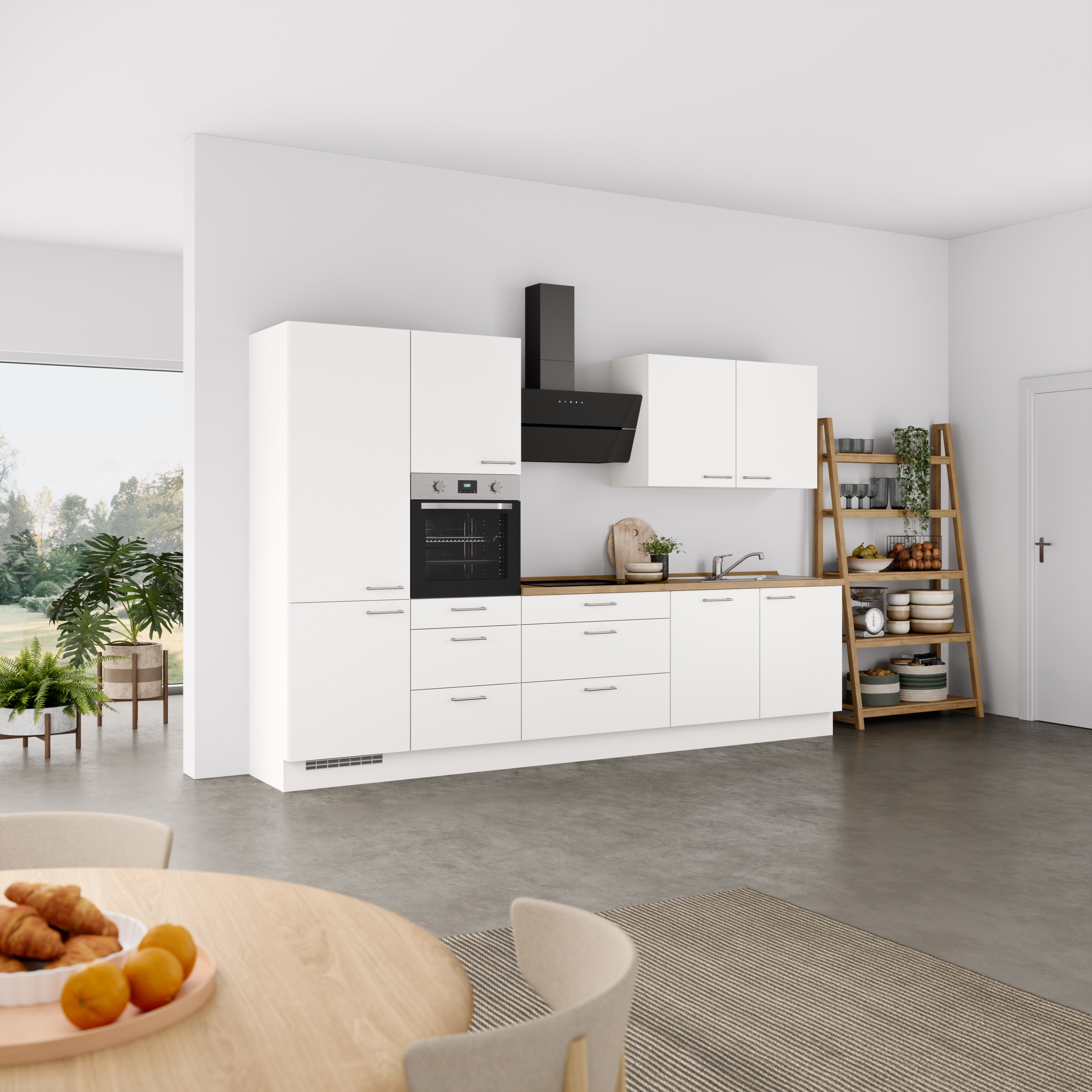 nobilia® Küchenzeile »"Laser II"«, vormontiert, Ausrichtung wählbar, Breite 330 cm, wahlw. mit E-Geräten