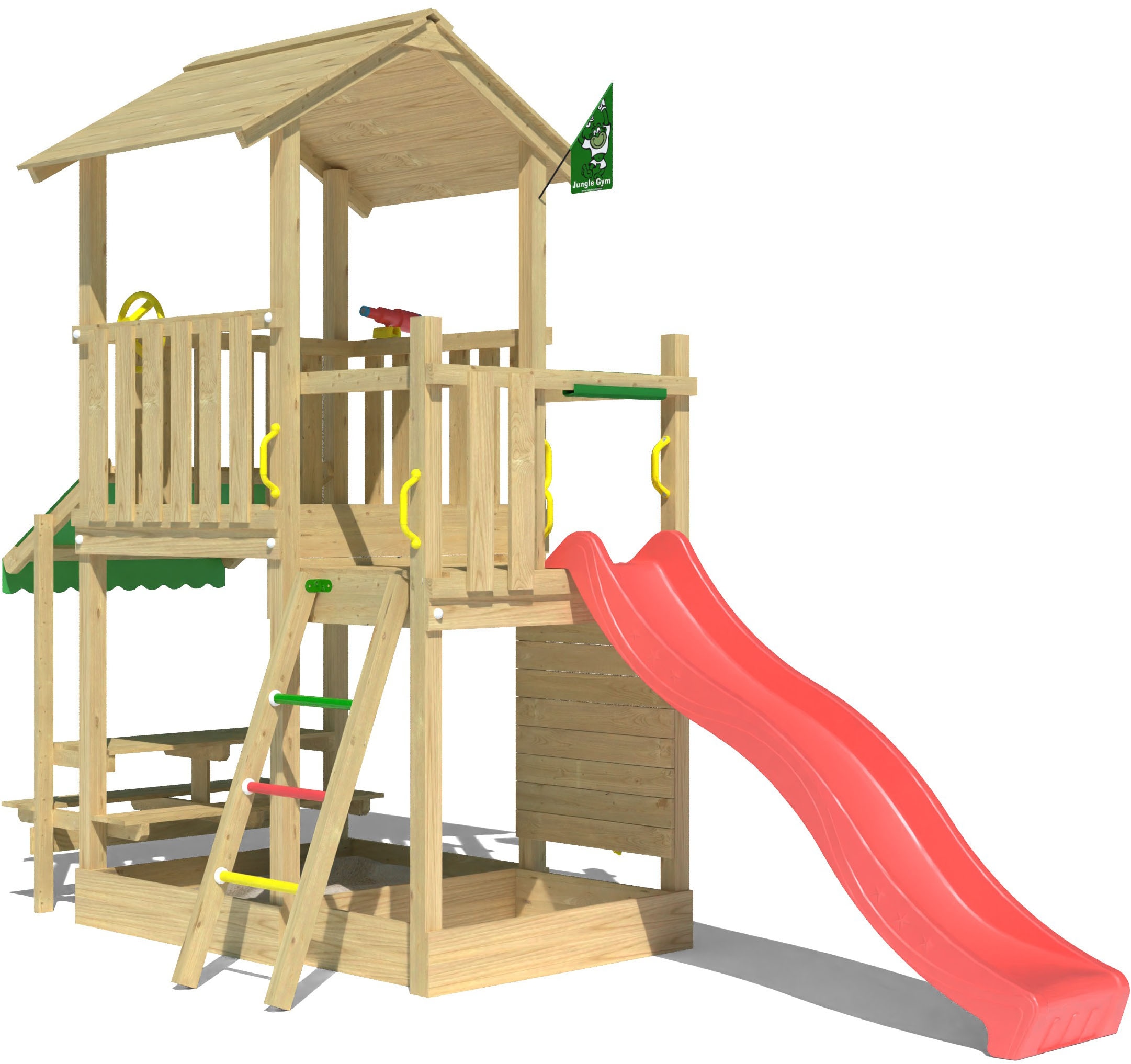 Jungle Gym Spielturm »Keep«, (Set), Spielanlage mit Mini Market und Rutsche mit Wasseranschluss