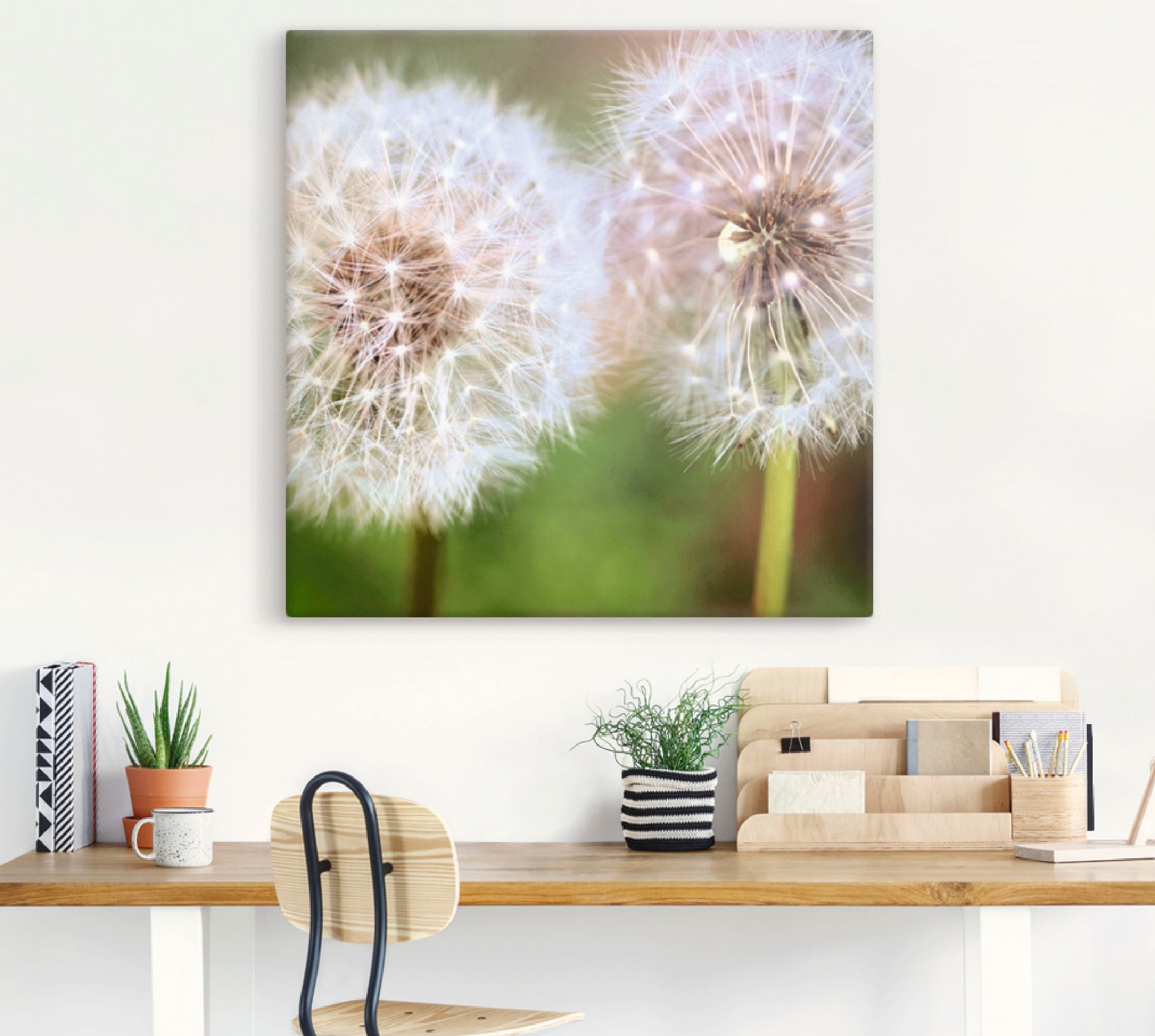 Artland Leinwandbild »Pusteblume Zweisamkeit«, Blumen, (1 St.), auf Keilrahmen gespannt