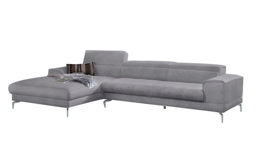 W.SCHILLIG Ecksofa »piedroo, Designsofa mit tollem Sitzkomfort, bequem und elegant, L-Form«, Kopfteilverstellung, wahlweise mit Sitztiefenverstellung, Breite 343cm