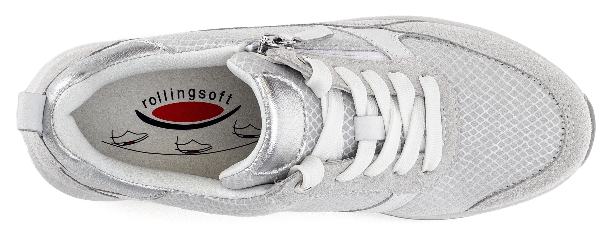 Gabor Rollingsoft Keilsneaker, Freizeitschuh, Halbschuh, Schnürschuh mit Wechselfußbett