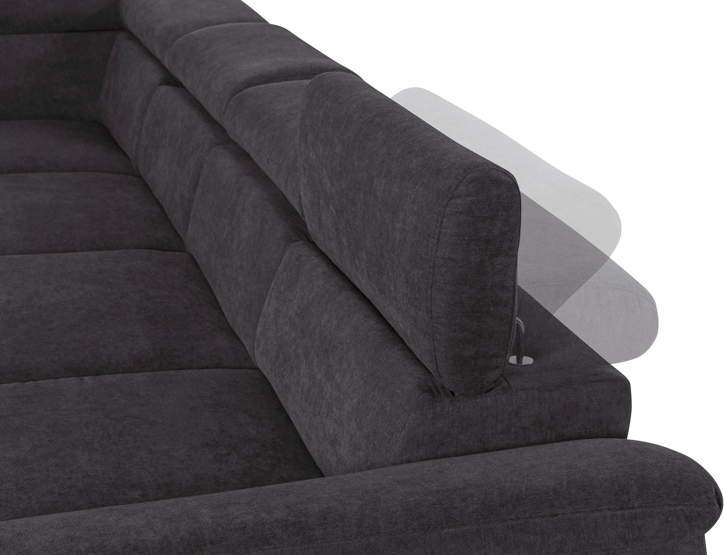 COTTA Wohnlandschaft »Komaris U-Form, B: 320 cm«, mit Kopfteilverstellung, optional Bettfunktion, Bettkasten & Licht