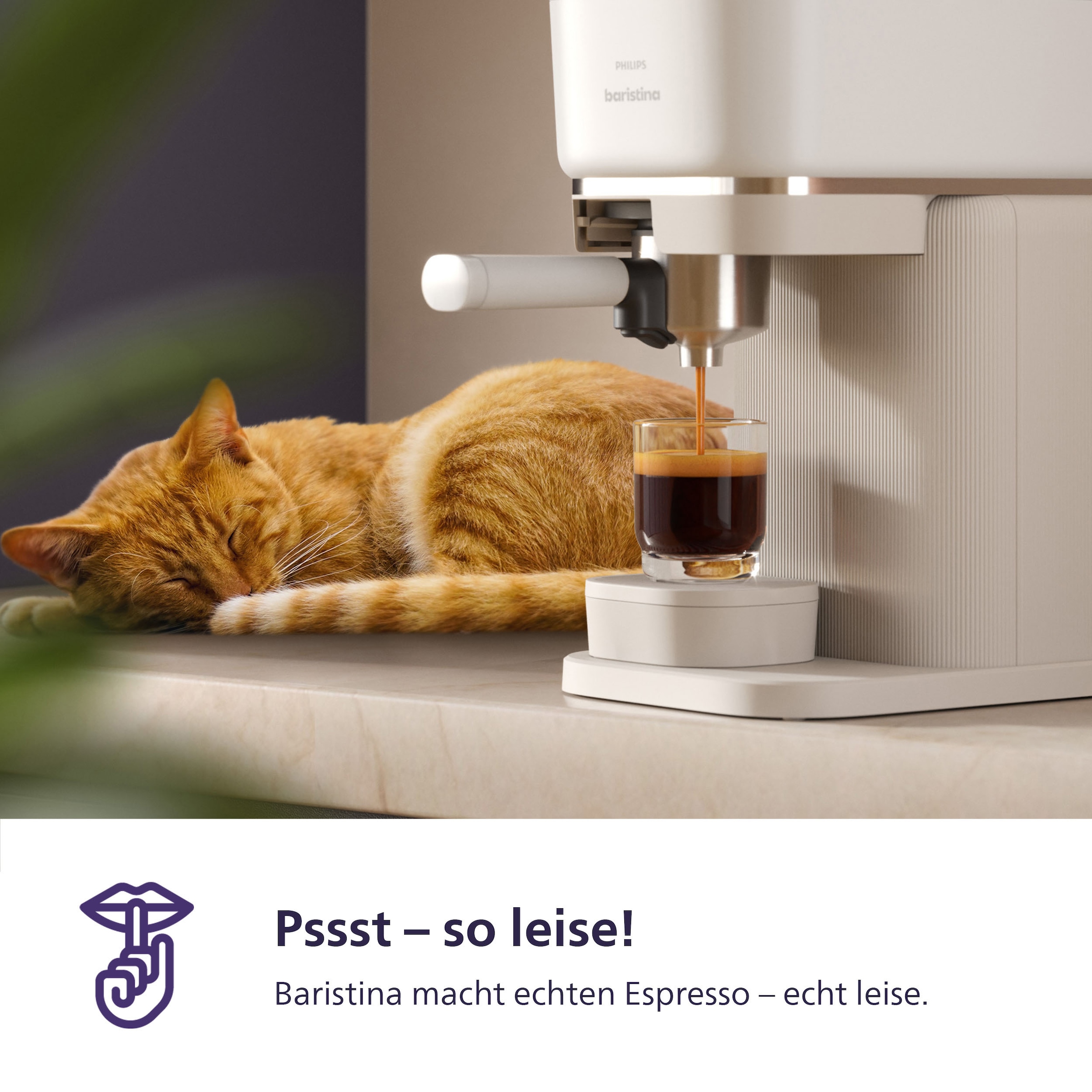 PHILIPS baristina Espressomaschine »mit Bean swap BAR320/00 mit Mahlwerk für ganze Bohnen« Doppelter Bohnenbehälter, 16 bar Pumpendruck, Naturweiß​