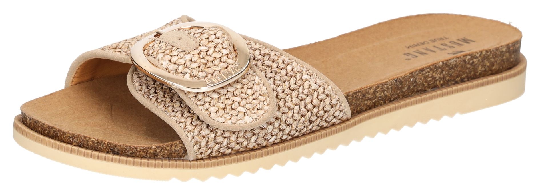 Mustang Shoes Pantolette  , Flats, Sommerschuh, Sandale in Flechtoptik